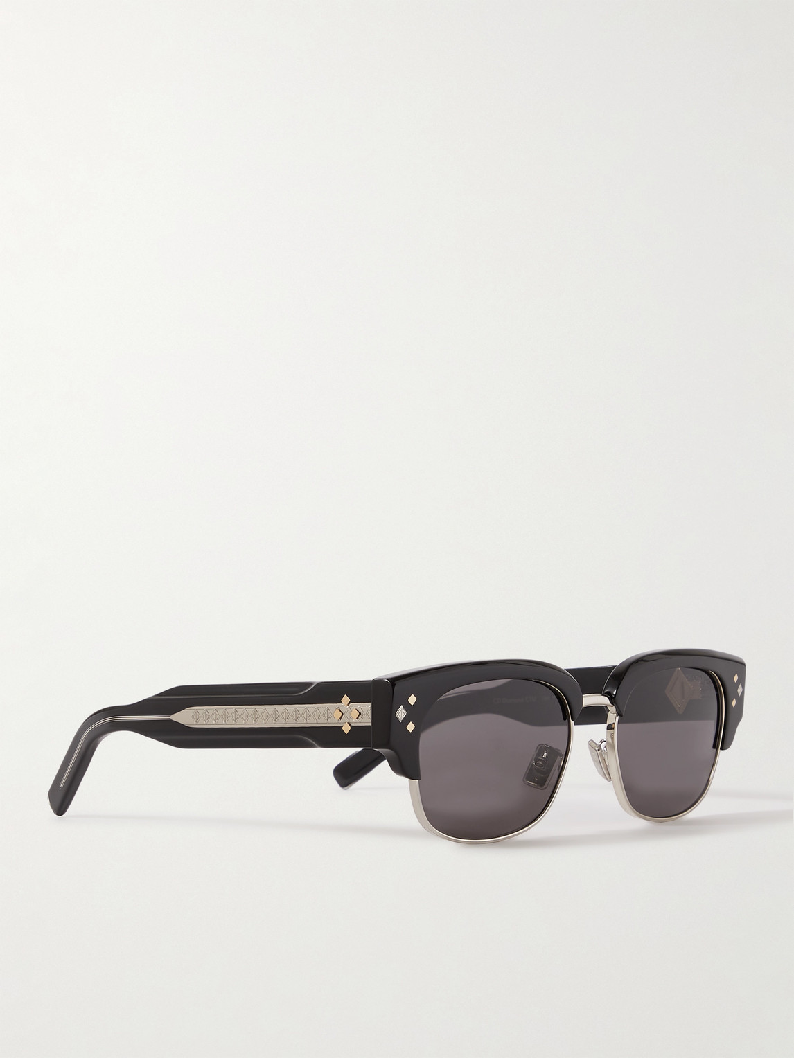 Shop Dior Cd Diamond C1u D-frame Acetate And Silver-tone Sunglasses In Black