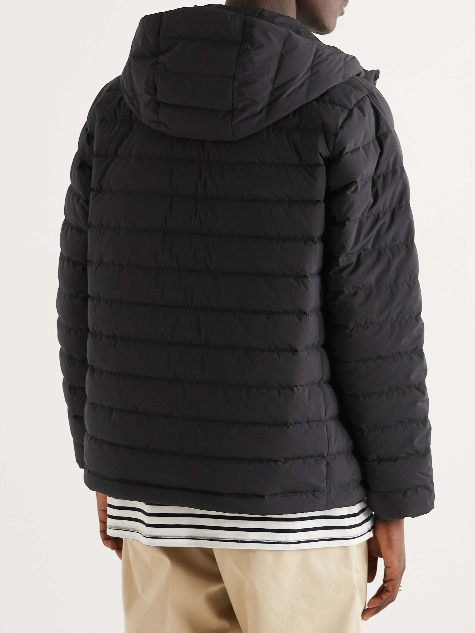 DANTON Logo-Appliquéd Quilted Shell Hooded Down Jacket