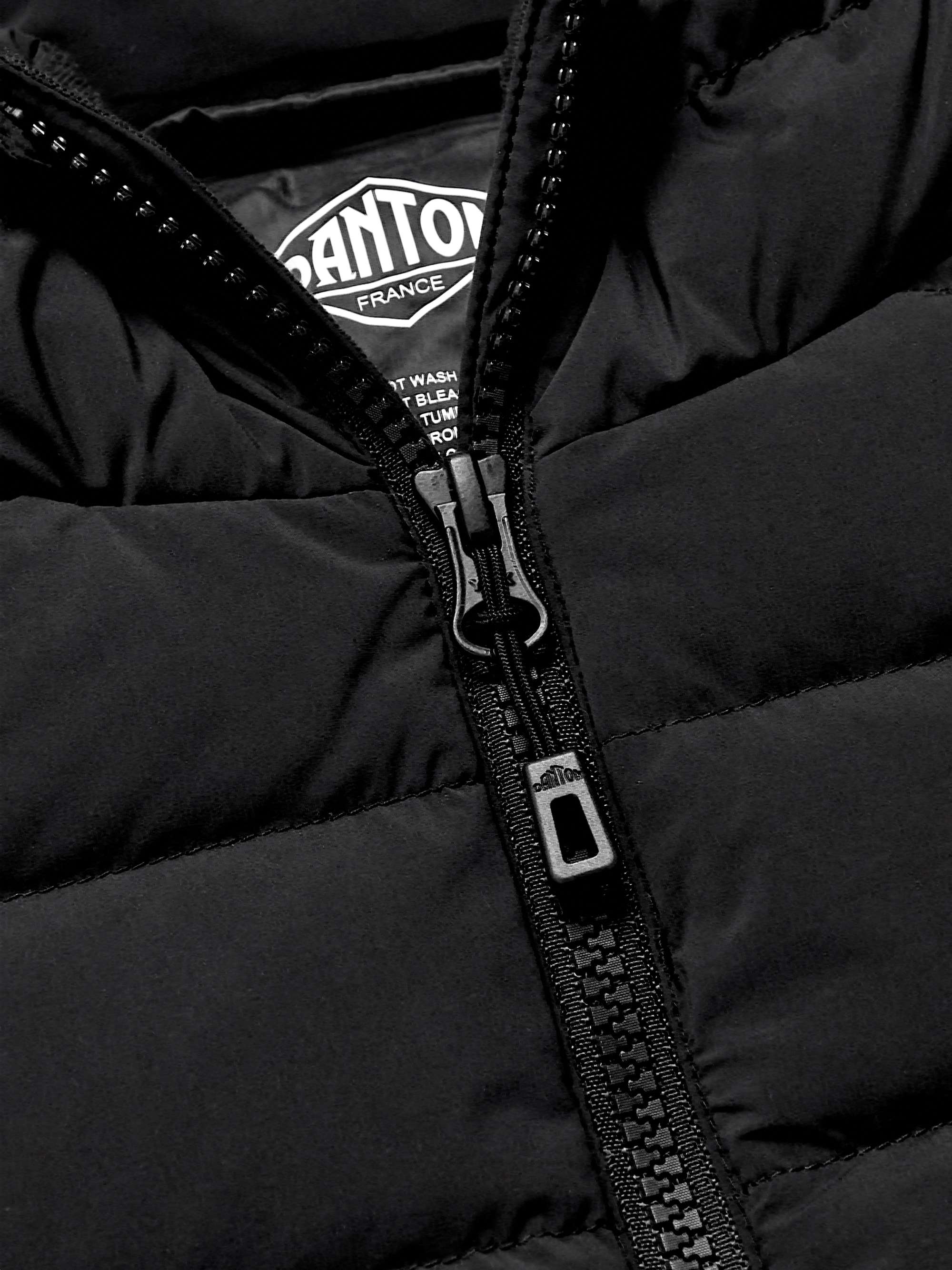 DANTON Logo-Appliquéd Quilted Shell Hooded Down Jacket
