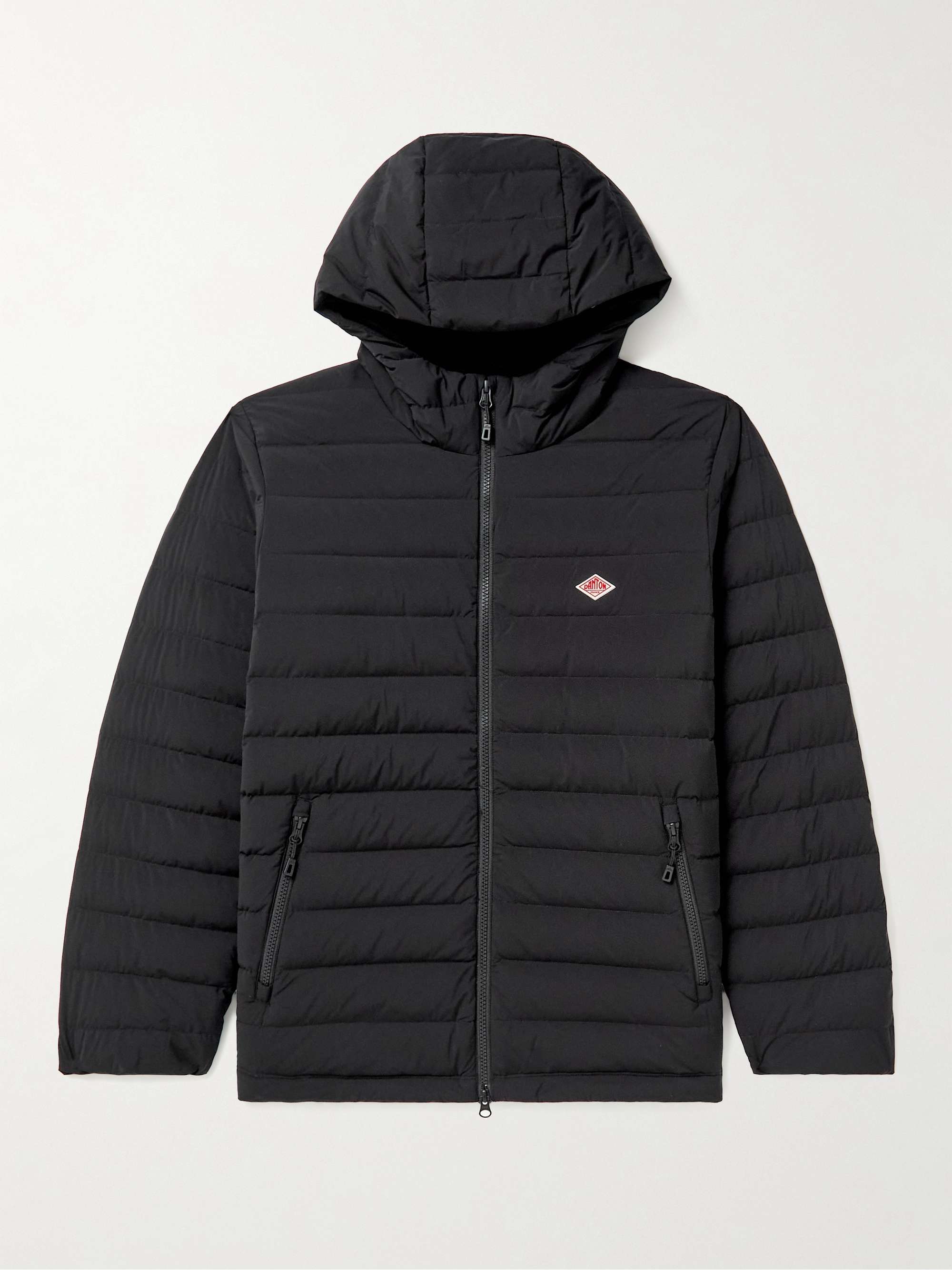 DANTON Logo-Appliquéd Quilted Shell Hooded Down Jacket
