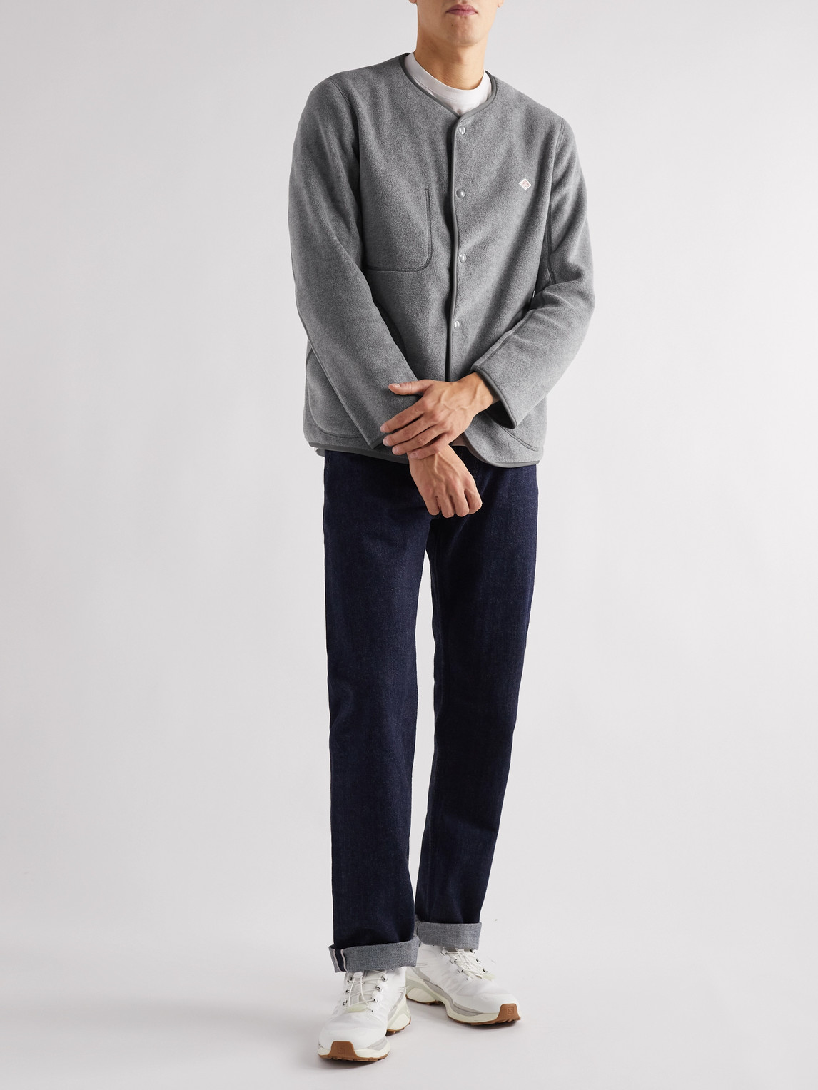 Danton Logo-appliquéd Fleece Jacket In Grey | ModeSens