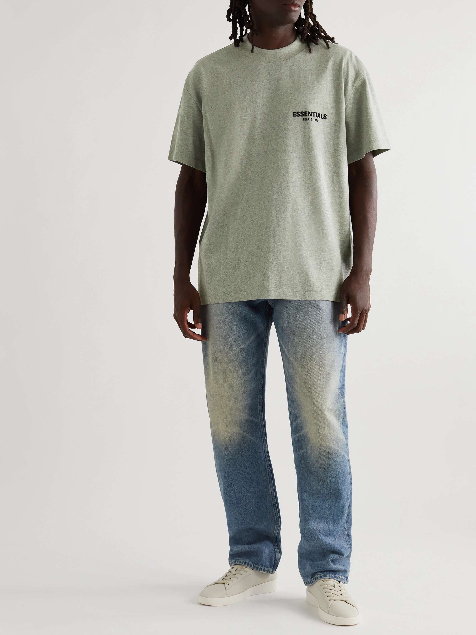 FEAR OF GOD ESSENTIALS Logo-Flocked Cotton-Jersey T-Shirt