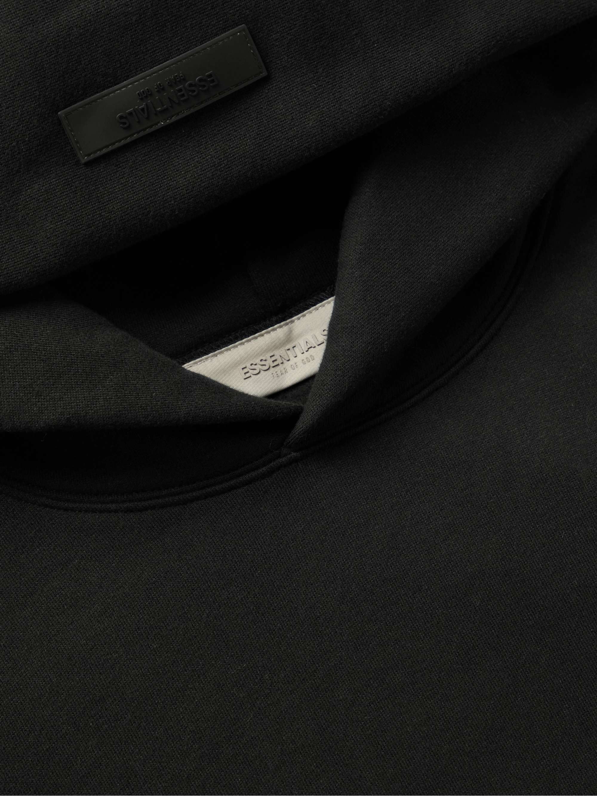 FEAR OF GOD ESSENTIALS Logo-Flocked Cotton-Blend Jersey Hoodie