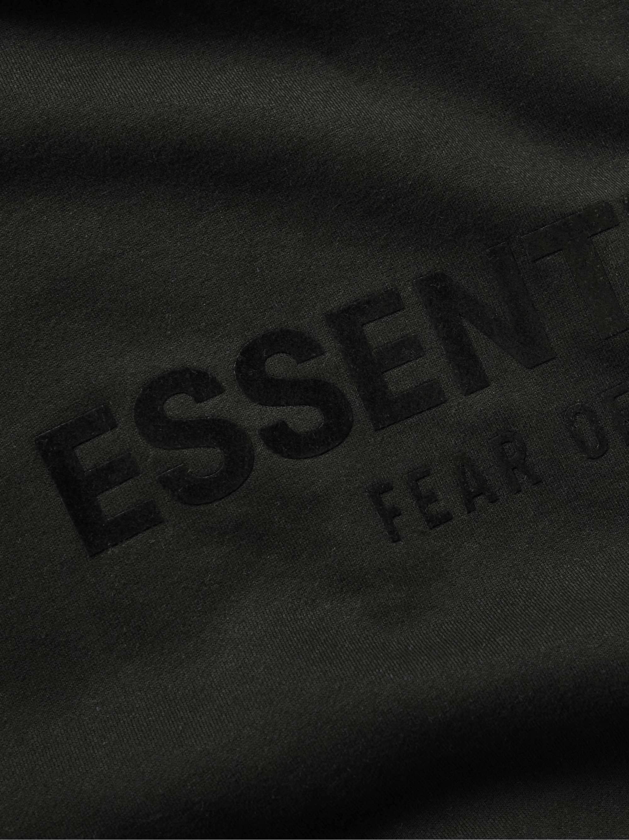 FEAR OF GOD ESSENTIALS Logo-Flocked Cotton-Blend Jersey Hoodie