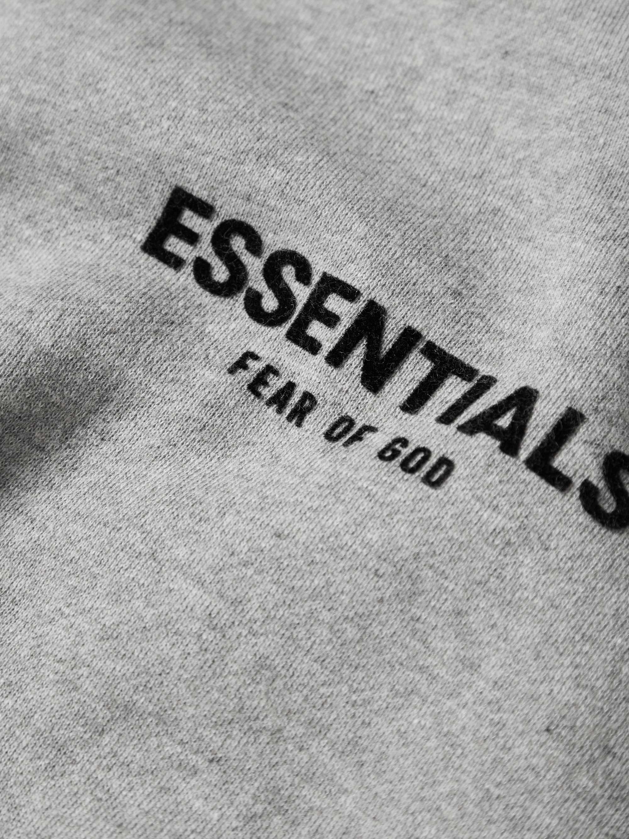 FEAR OF GOD ESSENTIALS Logo-Flocked Cotton-Blend Jersey Hoodie