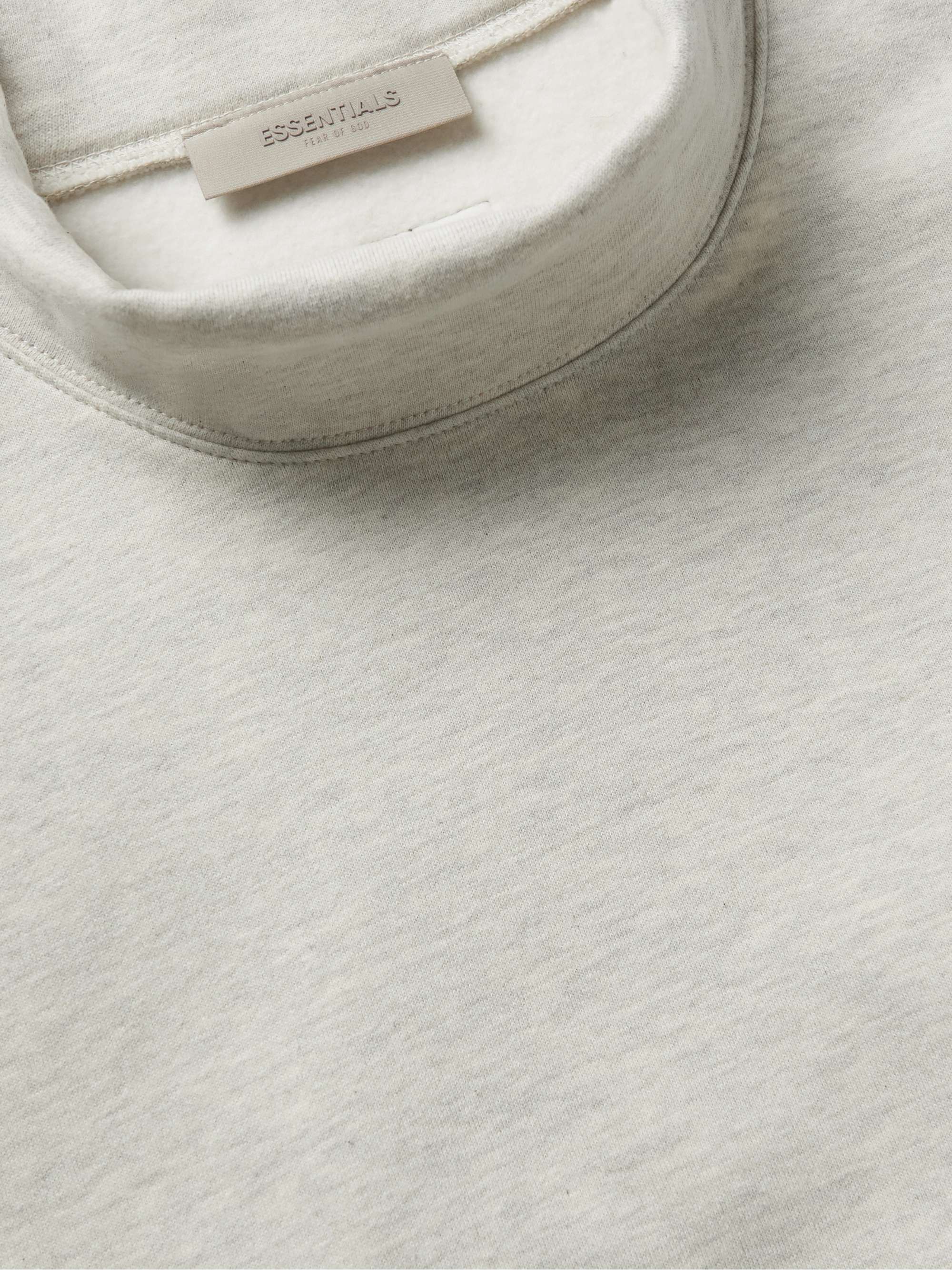 FEAR OF GOD ESSENTIALS Logo-Flocked Cotton-Blend Jersey Mock-Neck Sweatshirt