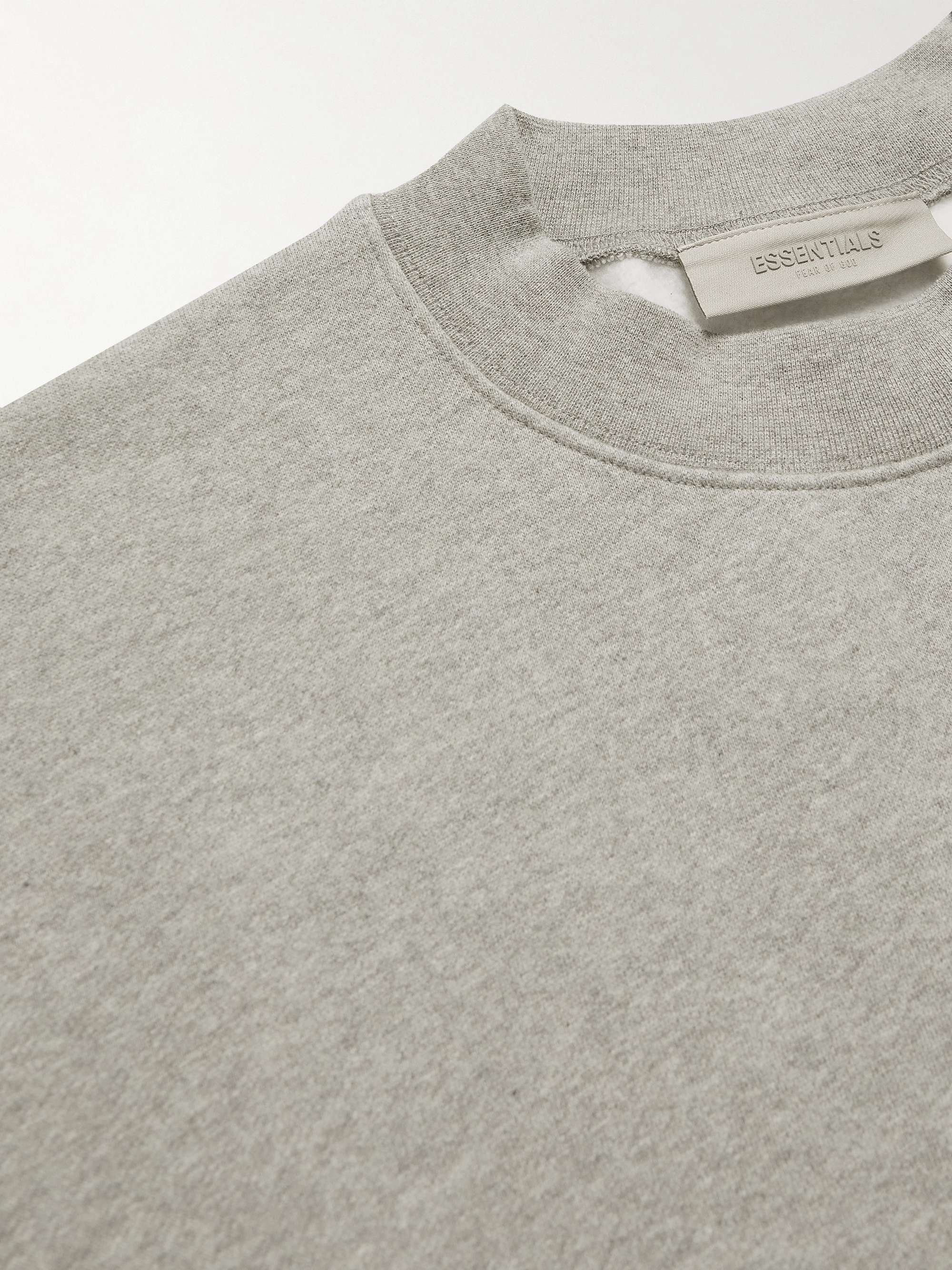 FEAR OF GOD ESSENTIALS Oversized Logo-Flocked Cotton-Blend Jersey Sweatshirt