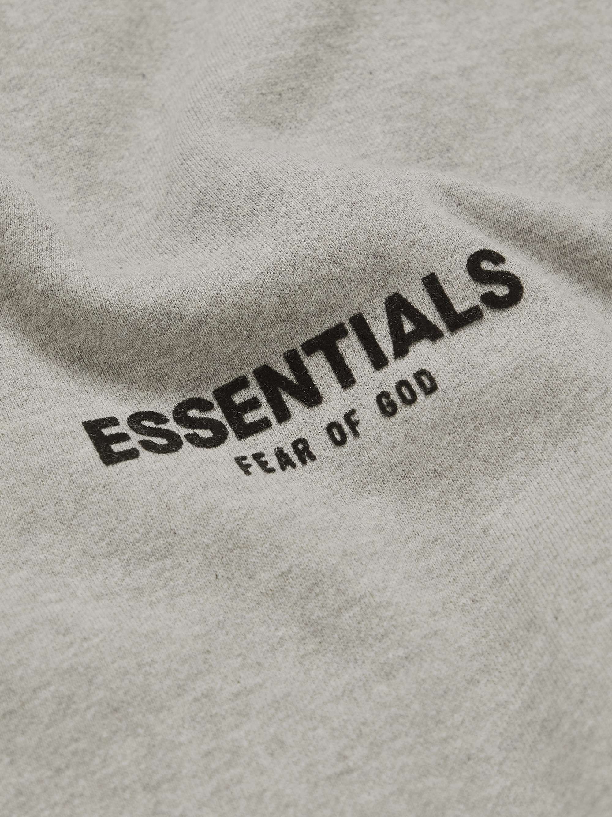 FEAR OF GOD ESSENTIALS Oversized Logo-Flocked Cotton-Blend Jersey Sweatshirt