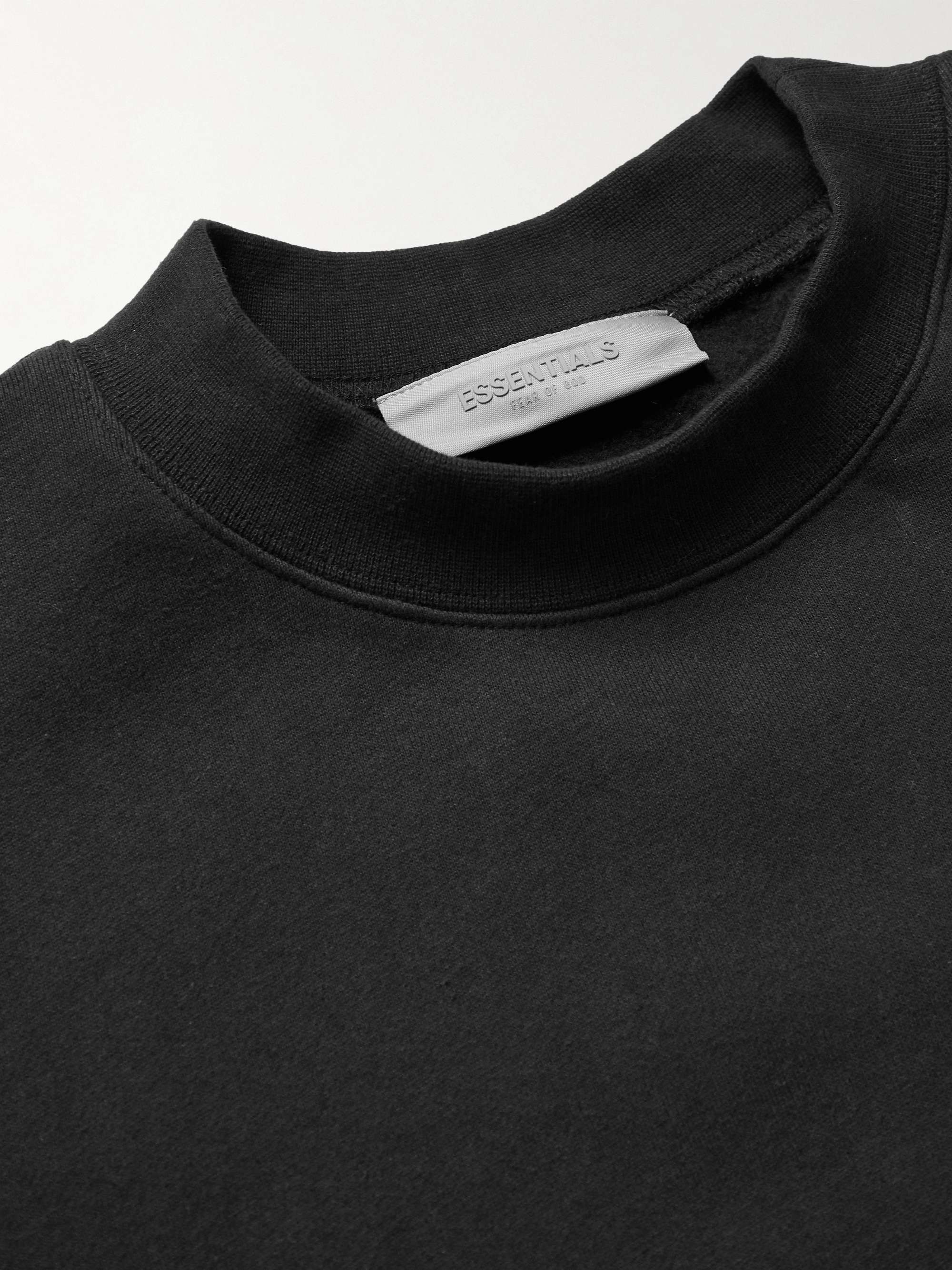 FEAR OF GOD ESSENTIALS Logo-Flocked Cotton-Blend Jersey Sweatshirt