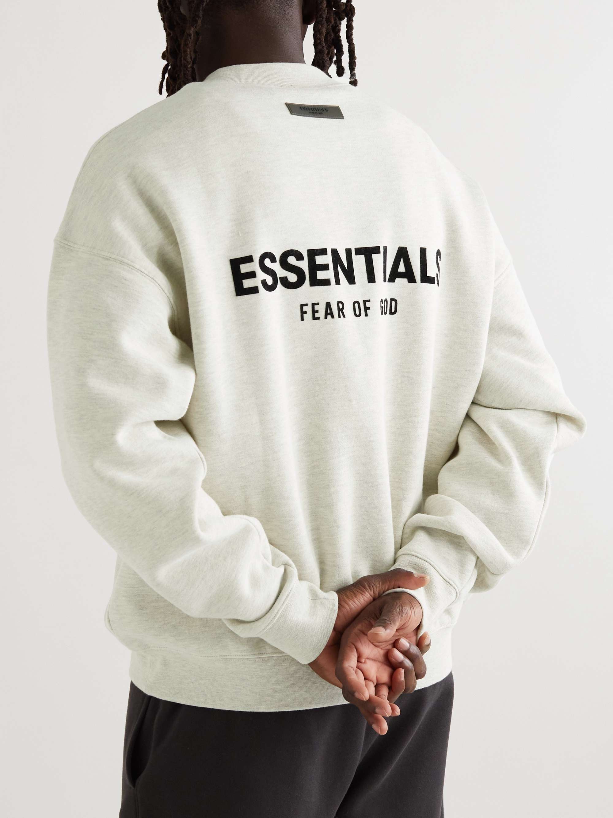 FEAR OF GOD ESSENTIALS Logo-Flocked Cotton-Blend Jersey Sweatshirt