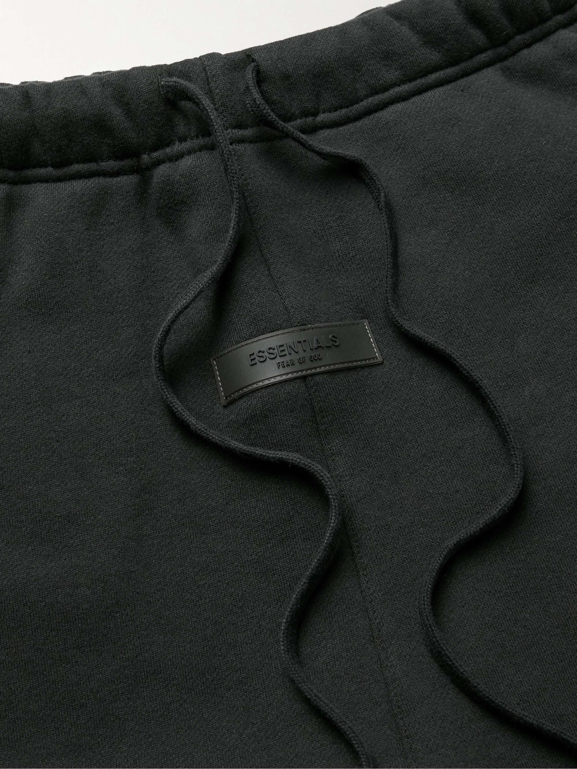 FEAR OF GOD ESSENTIALS Tapered Logo-Flocked Cotton-Blend Jersey Sweatpants