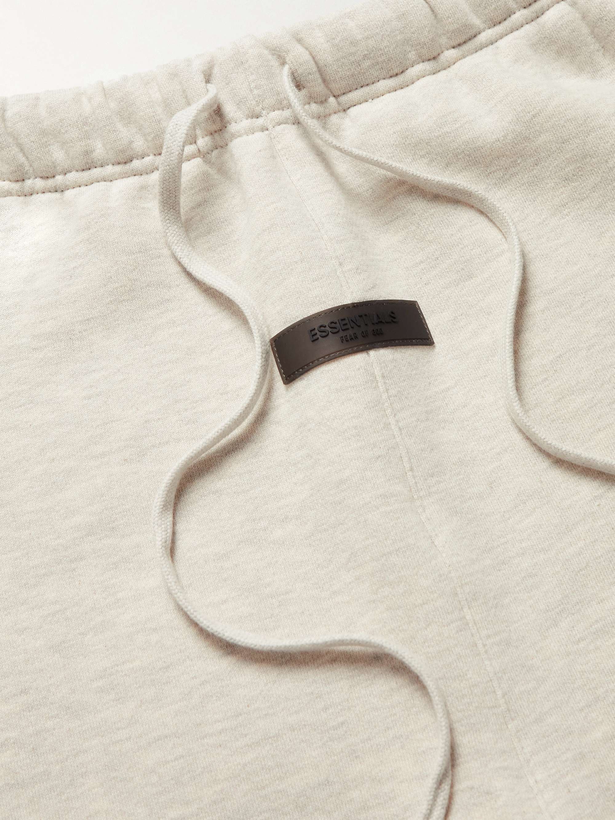 FEAR OF GOD ESSENTIALS Straight-Leg Logo-Flocked Cotton-Blend Jersey Sweatpants