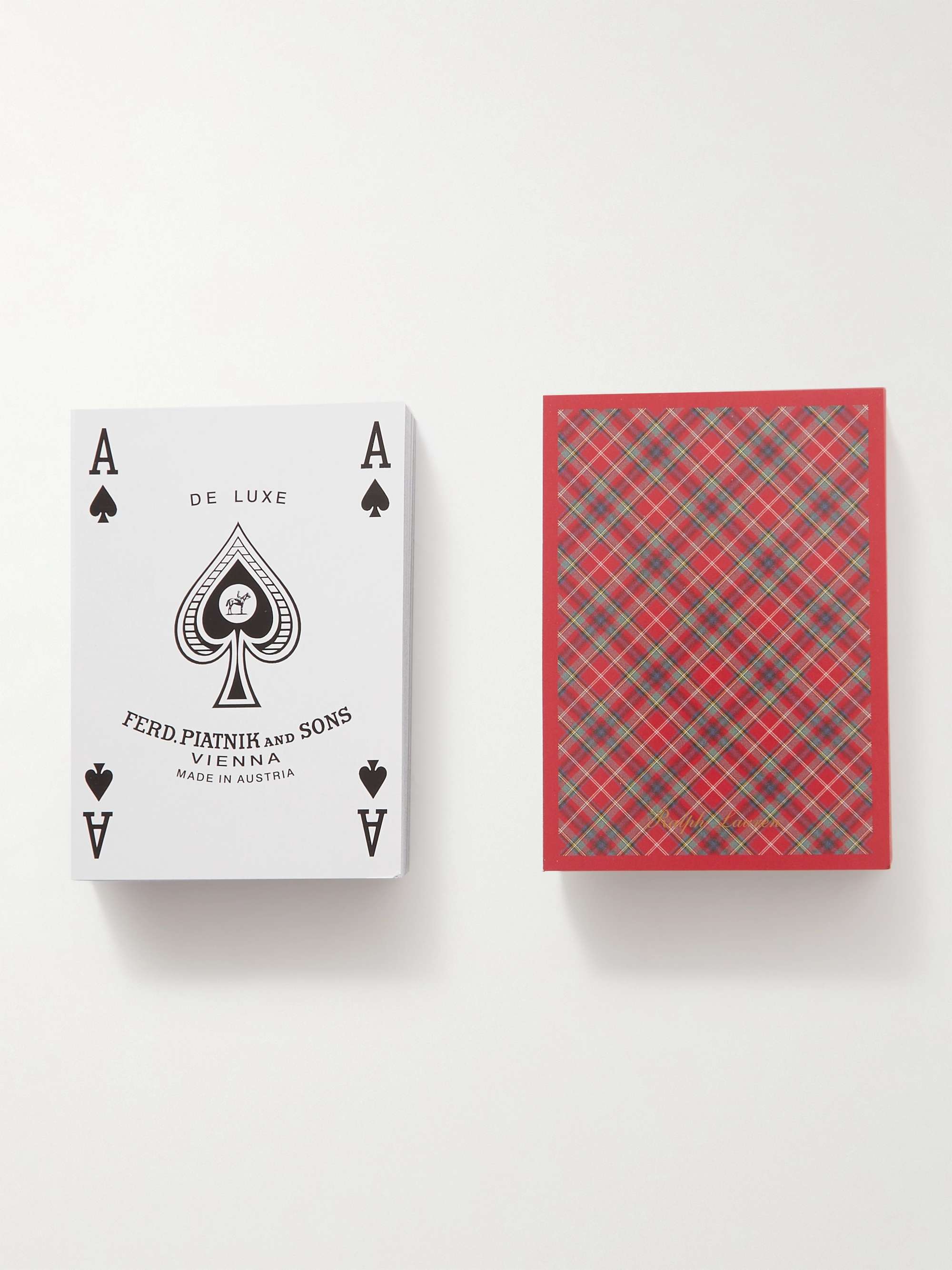 Westover Leather and Gold-Tone Playing Cards Set