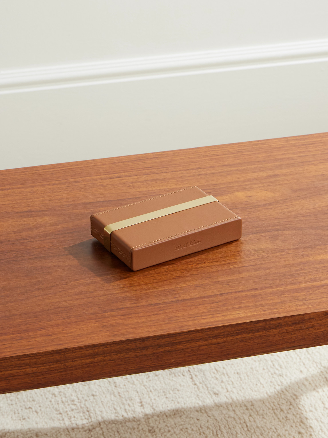 Ralph Lauren Home Westover Leather And Gold-tone Playing Cards Set