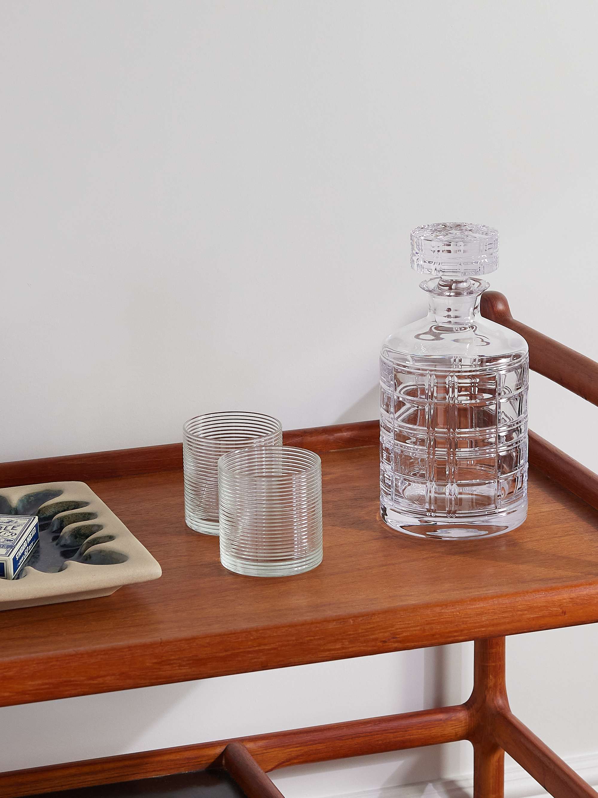 RALPH LAUREN HOME Hudson Plaid Crystal Decanter
