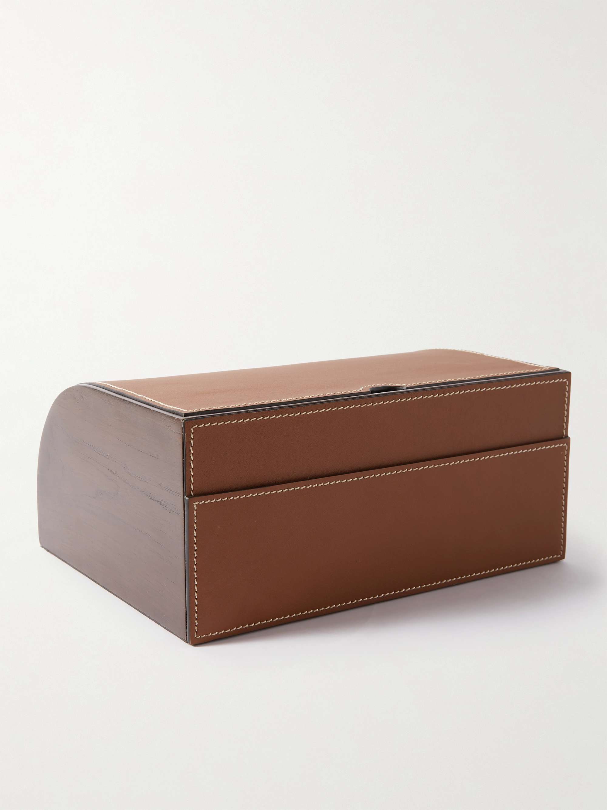 RALPH LAUREN HOME Brennan Leather and Teakwood Writer's Box