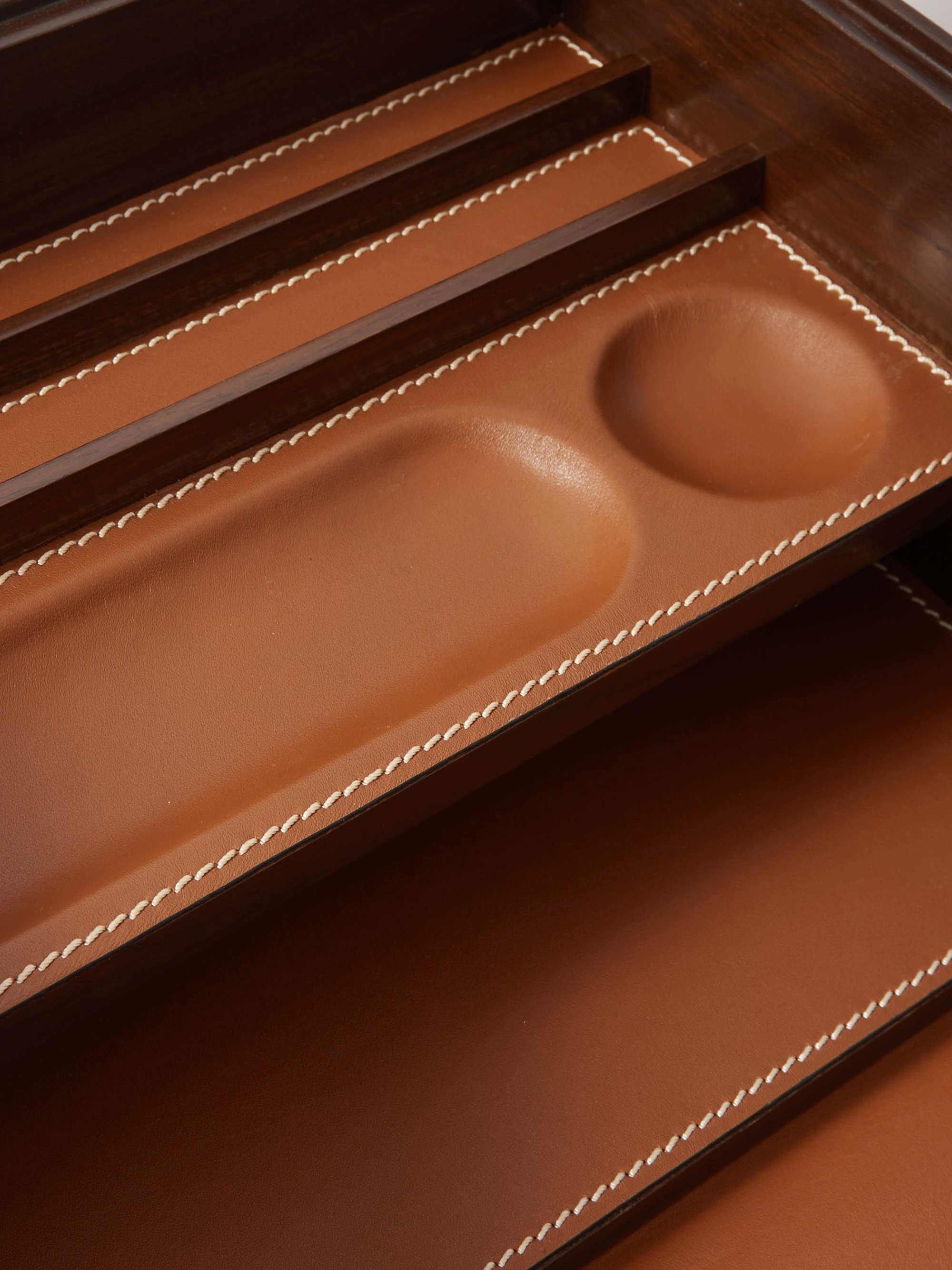 RALPH LAUREN HOME Brennan Leather and Teakwood Writer's Box