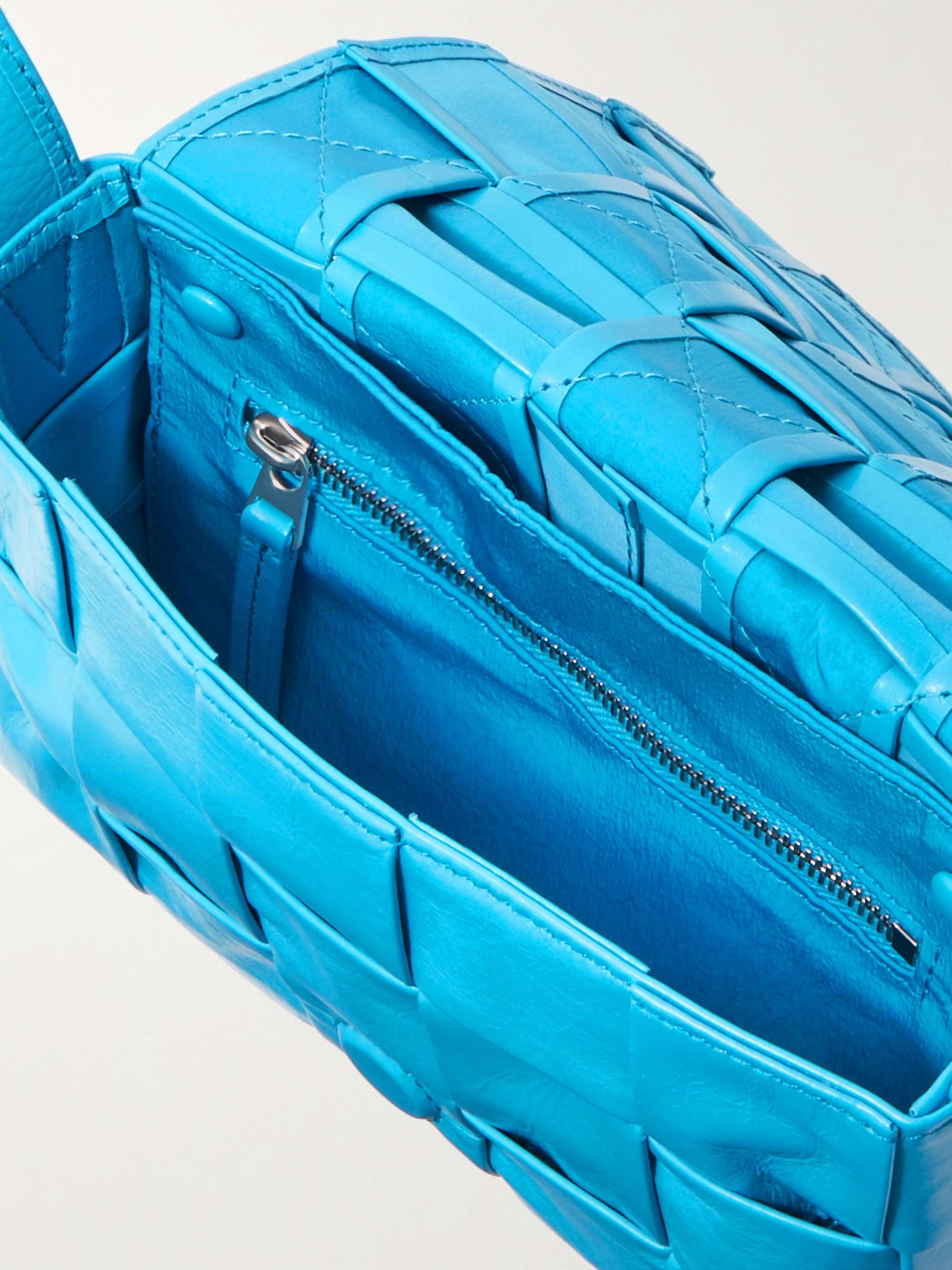 BOTTEGA VENETA Cassette Mini Intrecciato Leather Messenger Bag