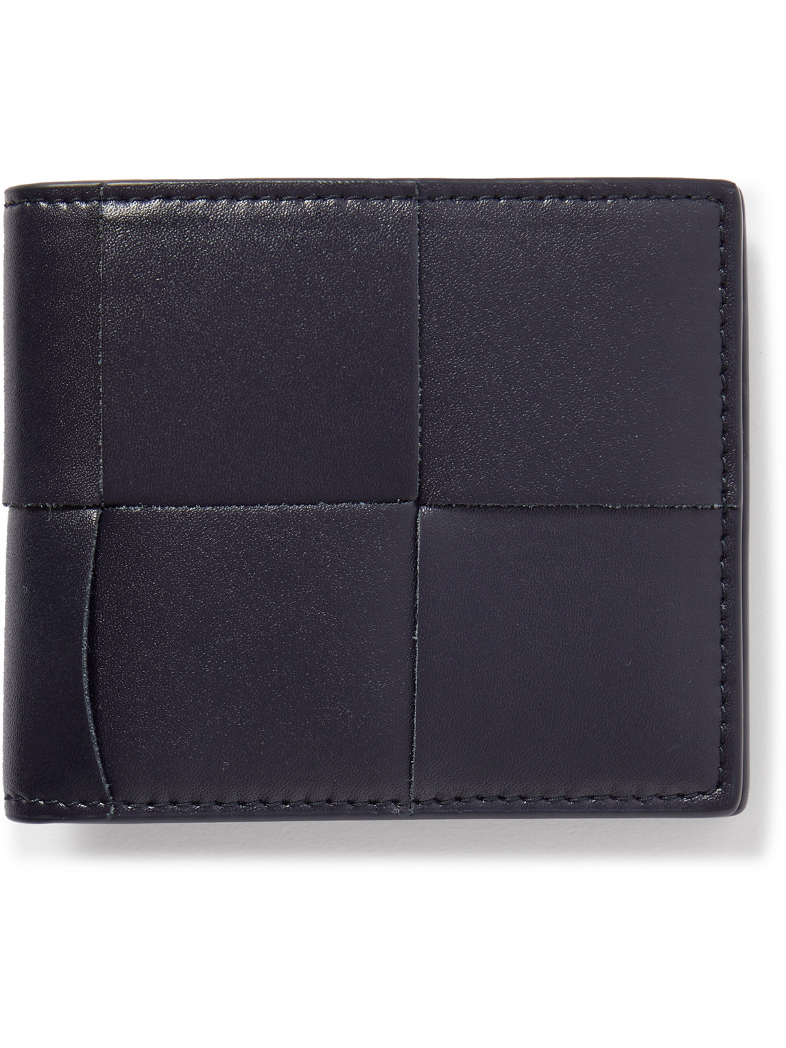 Bottega Veneta Cassette Intrecciato Leather Billfold Wallet In Blue