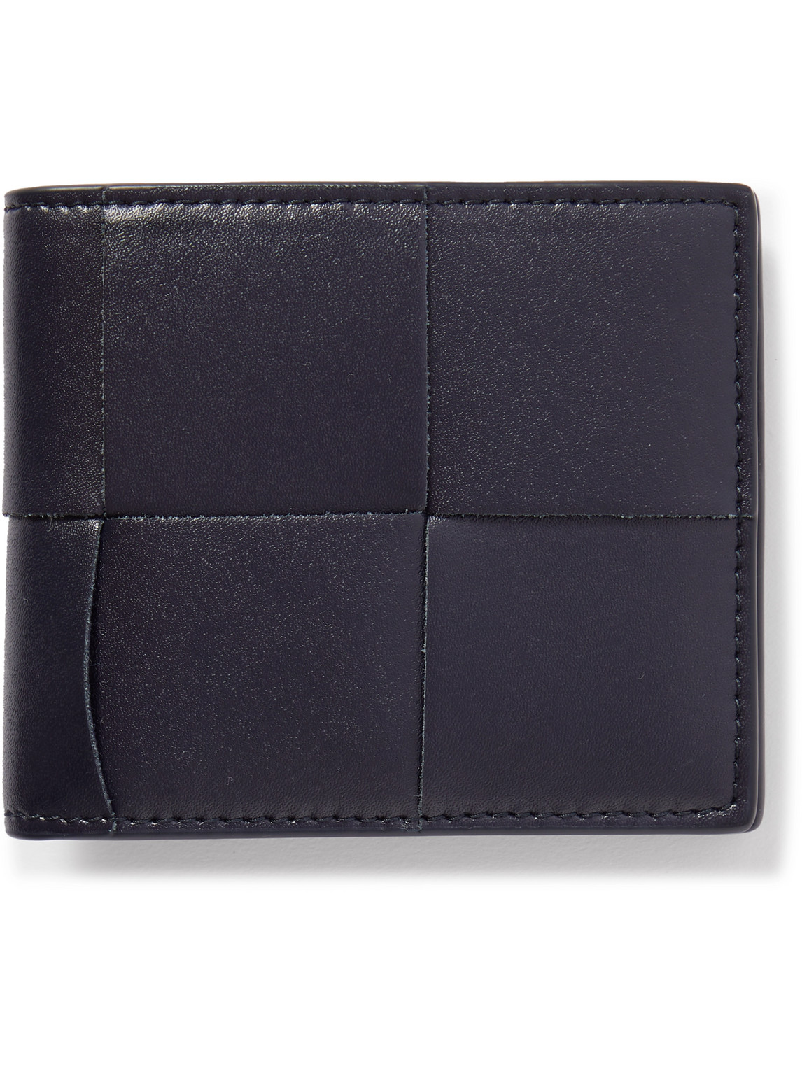 Bottega Veneta Cassette Intrecciato Leather Billfold Wallet In Blue