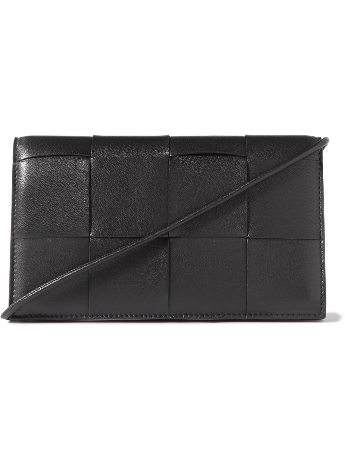 Bottega Veneta Intrecciato Leather Wallet In Black