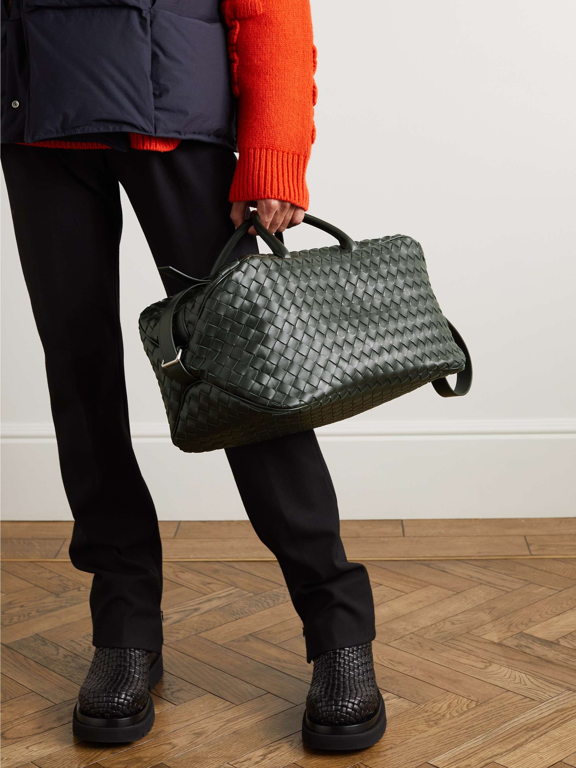 BOTTEGA VENETA Intrecciato Leather Weekend Bag