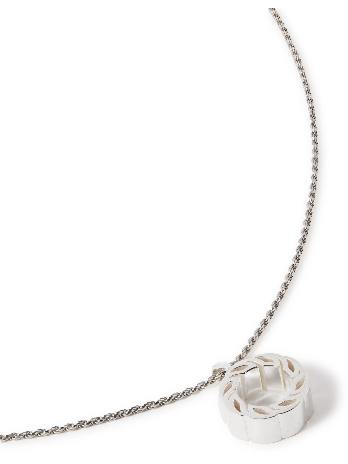 Bottega Veneta Sterling Silver-tone Pendant Necklace