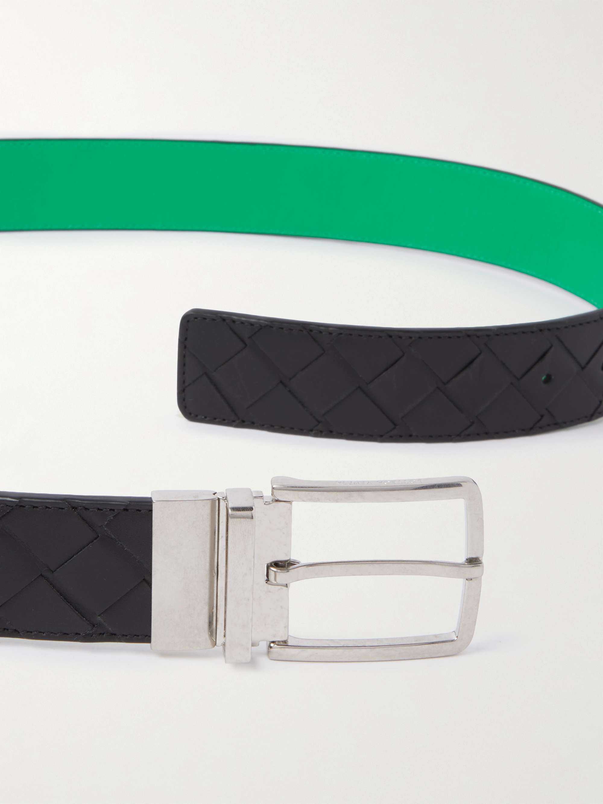 BOTTEGA VENETA 3.5cm Reversible Intrecciato Leather Belt