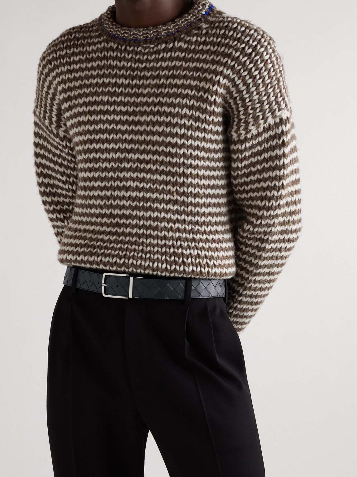 3.5cm Reversible Intrecciato Leather Belt — 2
