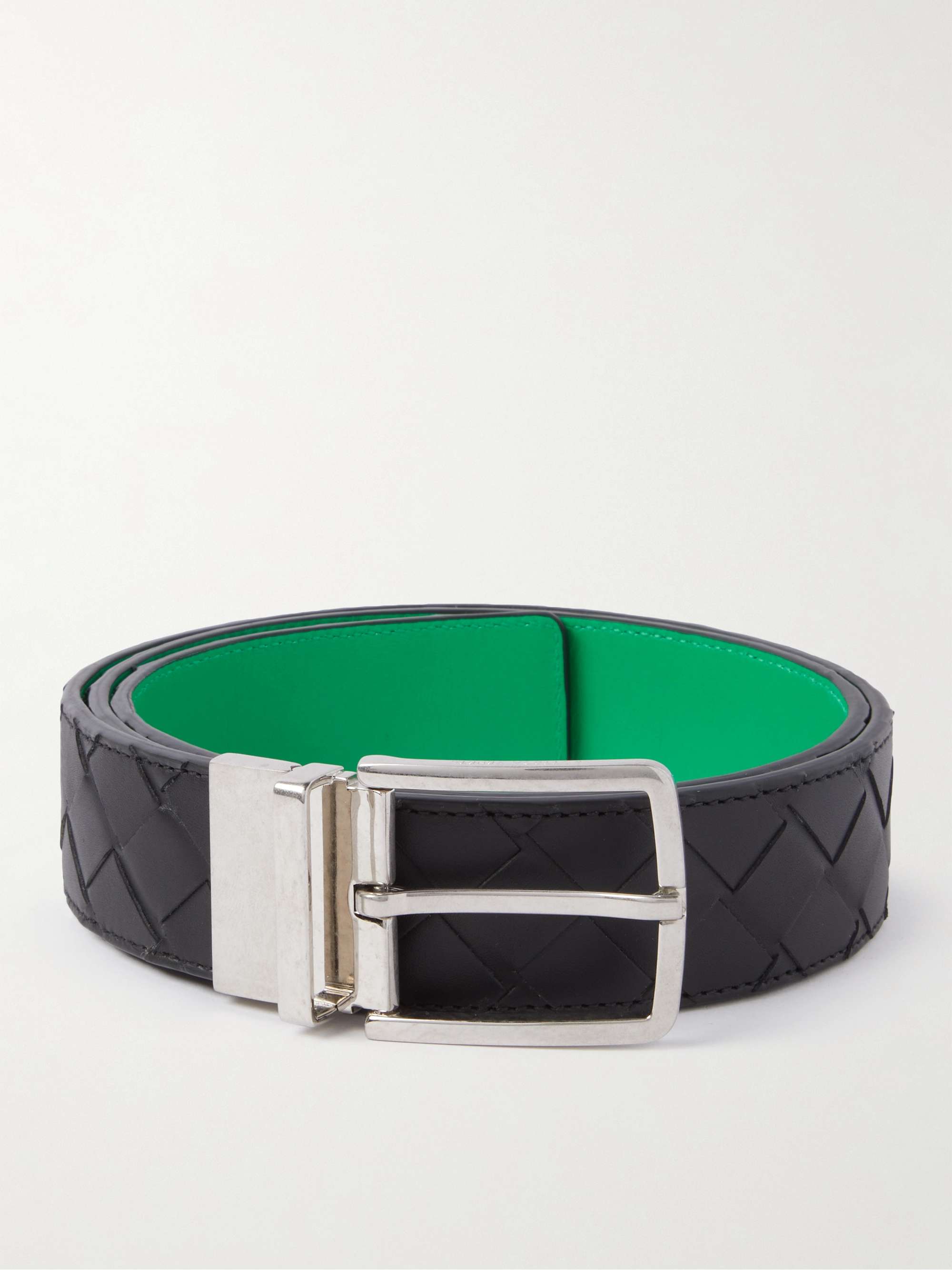 3.5cm Reversible Intrecciato Leather Belt