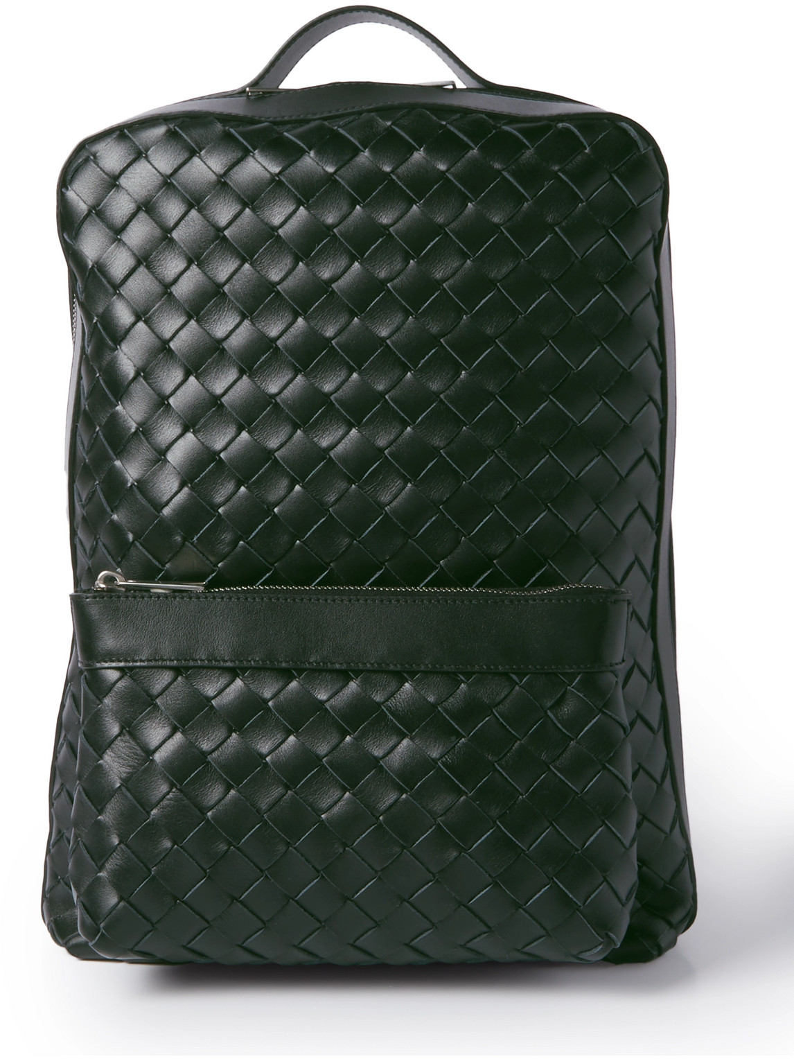 Bottega Veneta Small Intrecciato Leather Backpack In Green