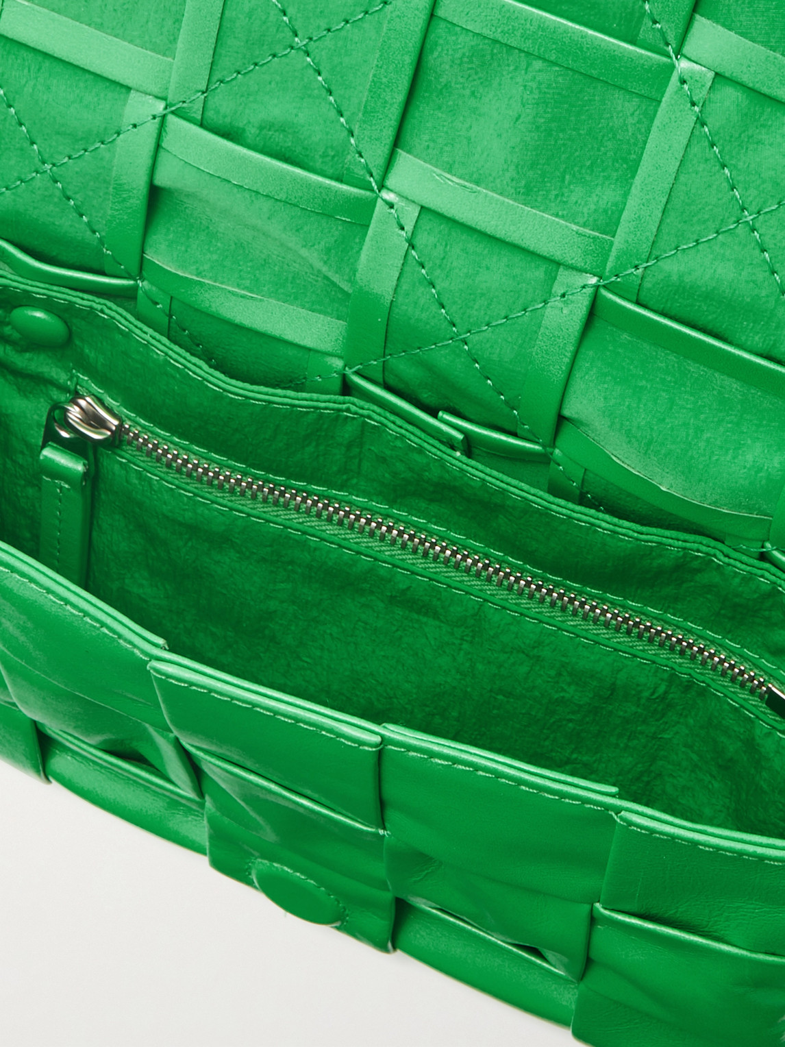 Shop Bottega Veneta Cassette Mini Intrecciato Leather Messenger Bag In Green