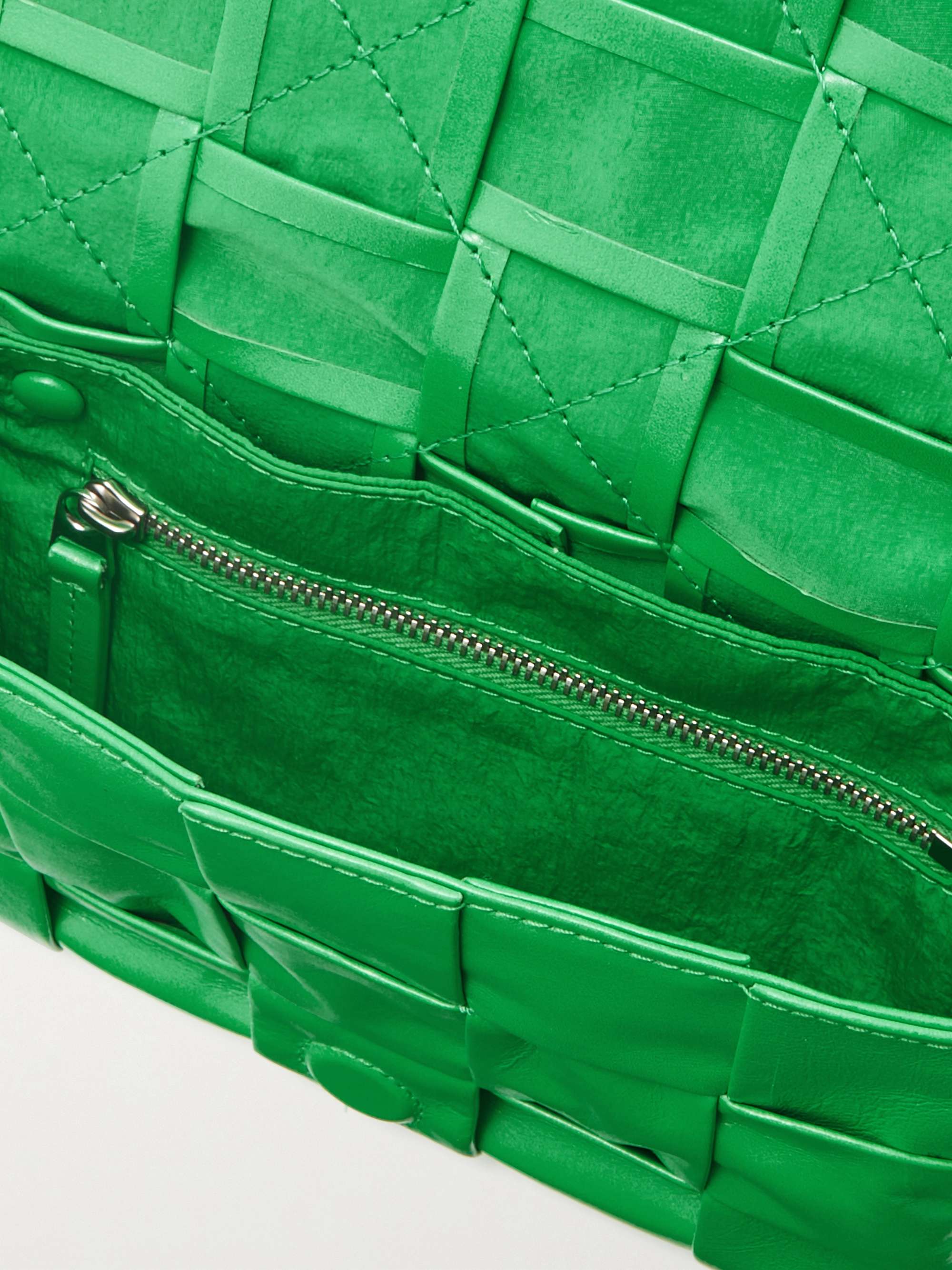 BOTTEGA VENETA Cassette Mini Intrecciato Leather Messenger Bag