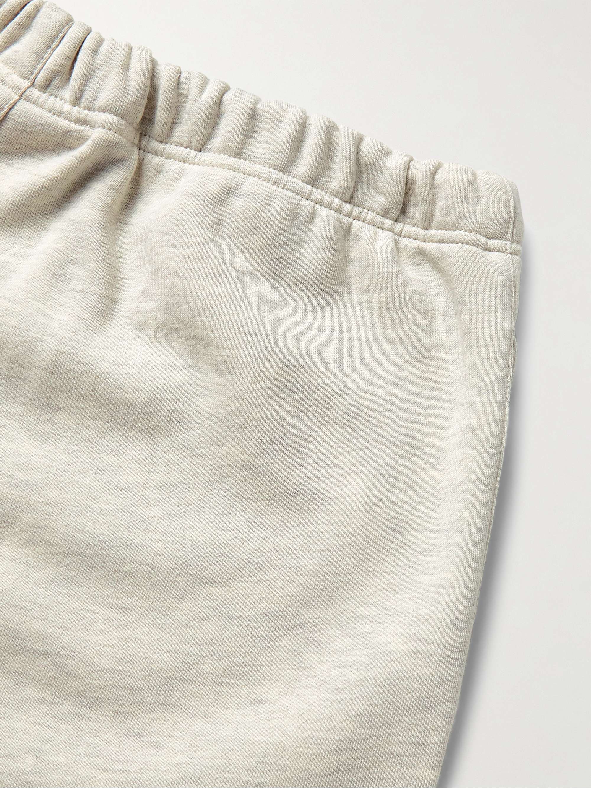 FEAR OF GOD ESSENTIALS Straight-Leg Logo-Flocked Cotton-Blend Jersey Drawstring Shorts