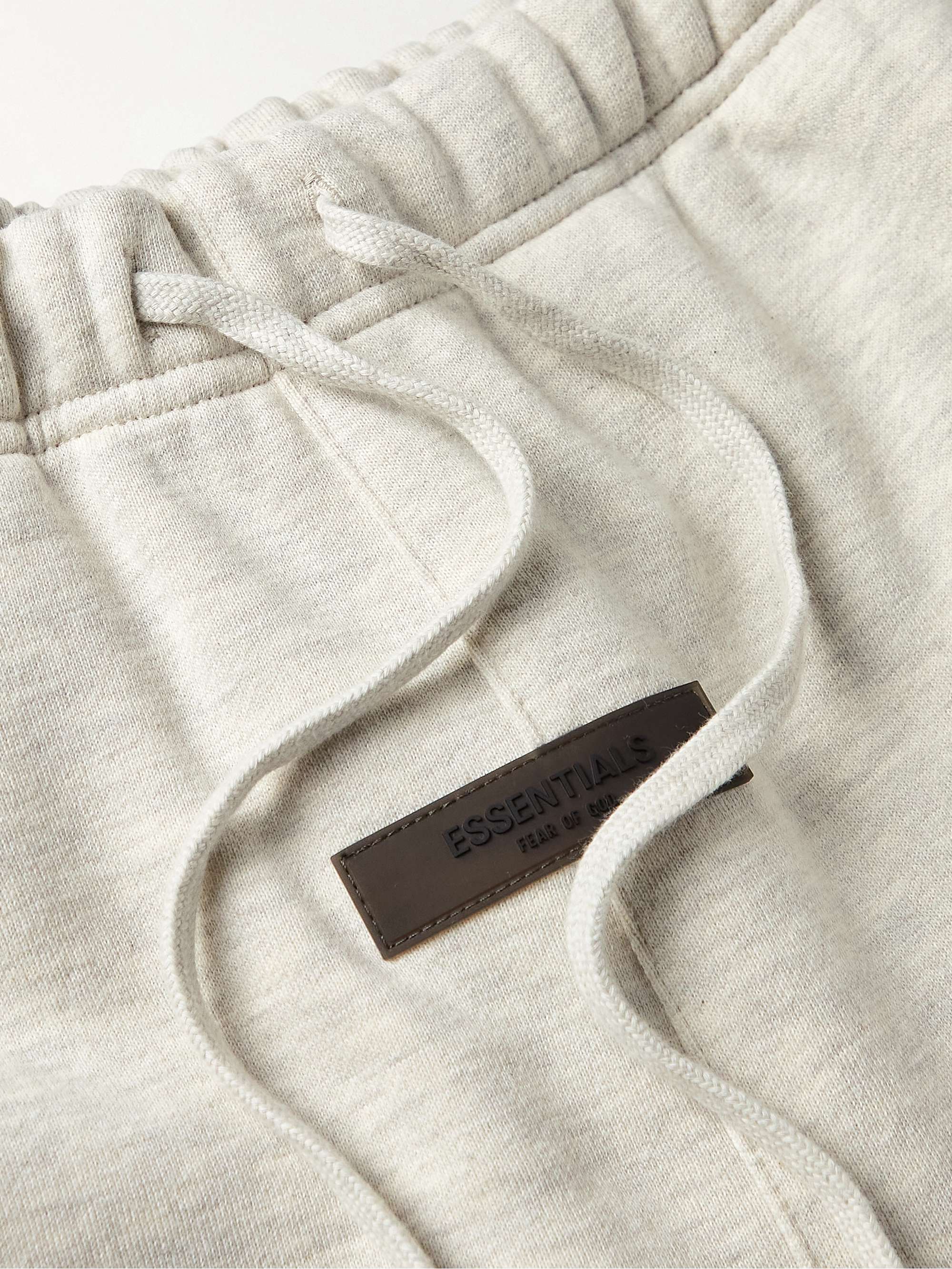 FEAR OF GOD ESSENTIALS Straight-Leg Logo-Flocked Cotton-Blend Jersey Drawstring Shorts