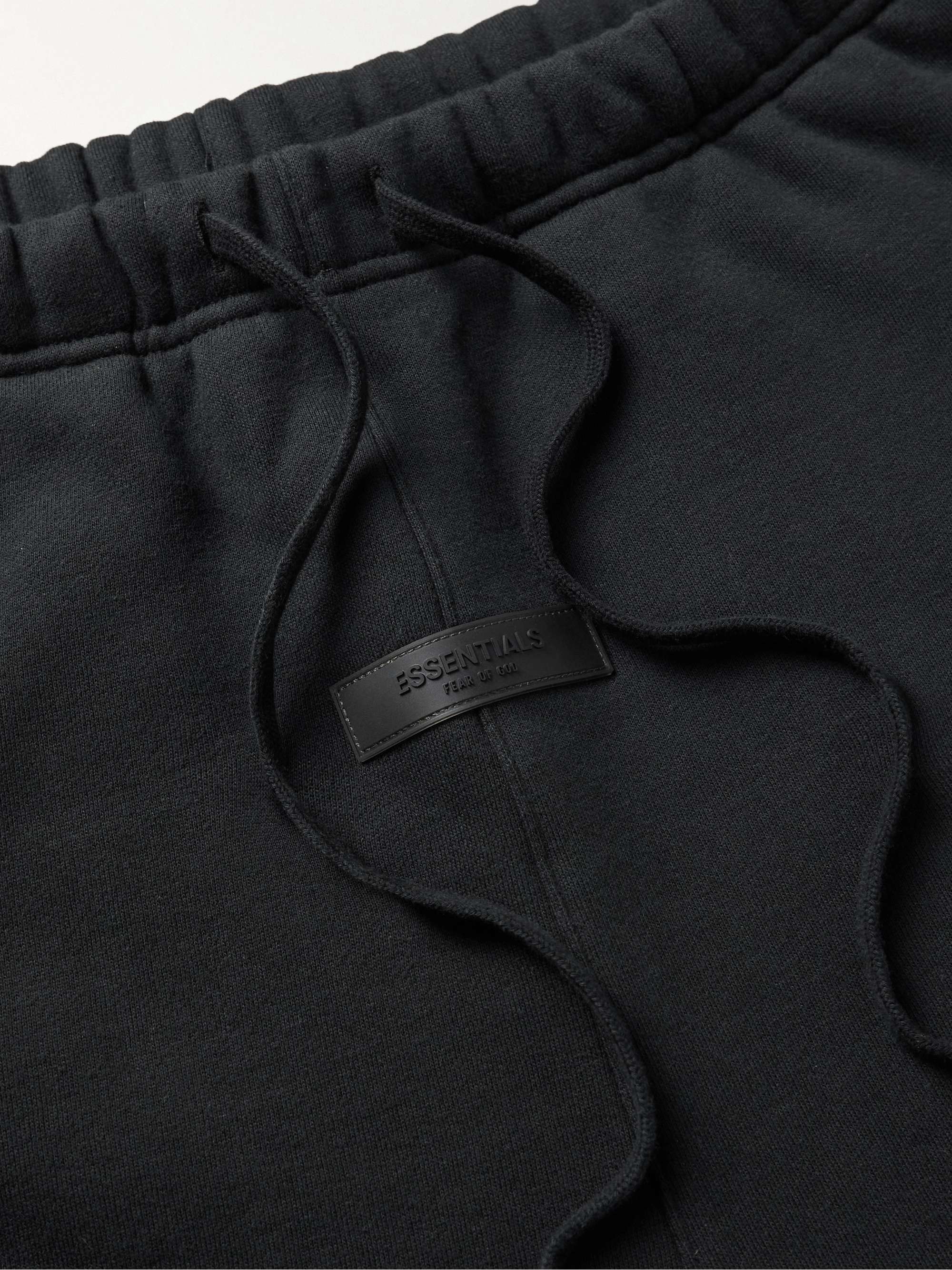 FEAR OF GOD ESSENTIALS Straight-Leg Logo-Flocked Cotton-Blend Jersey Shorts