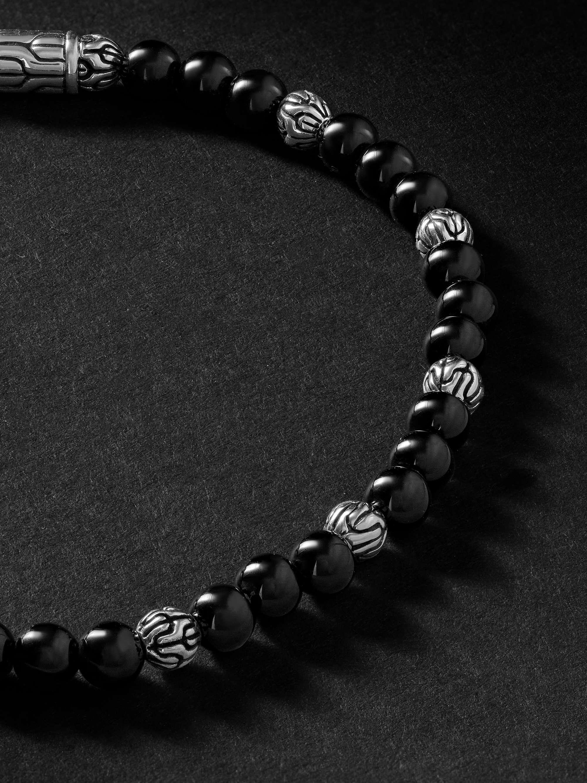 JOHN HARDY Silver, Onyx and Cord Bracelet