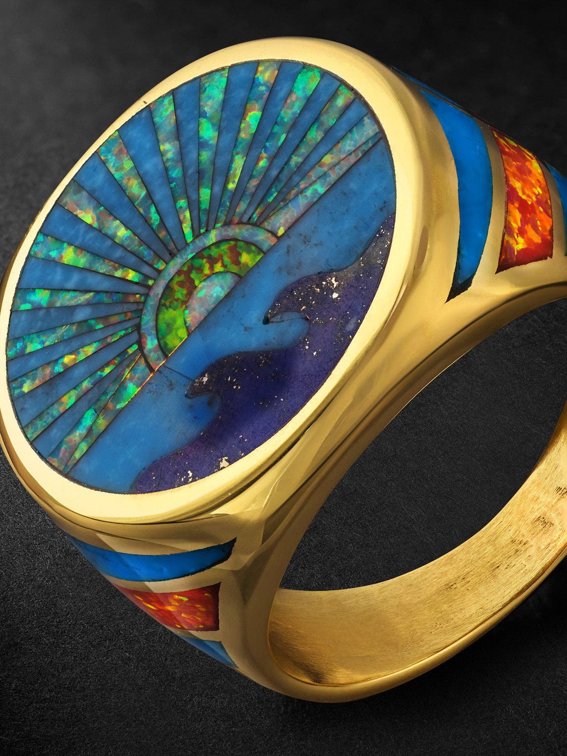 Shop Jacquie Aiche Gold Multi-stone Ring In Blue