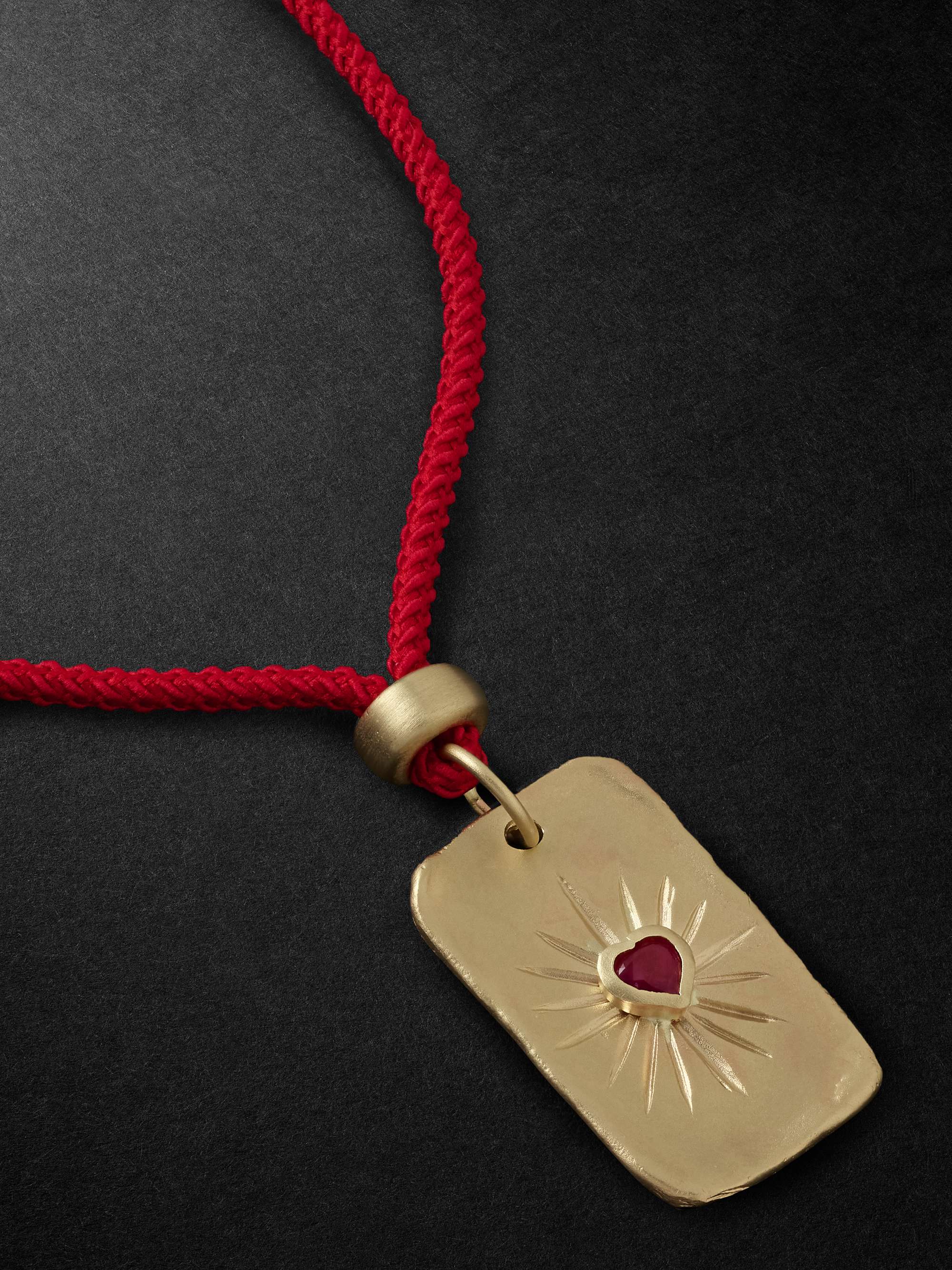 JACQUIE AICHE Gold Ruby Cord Necklace