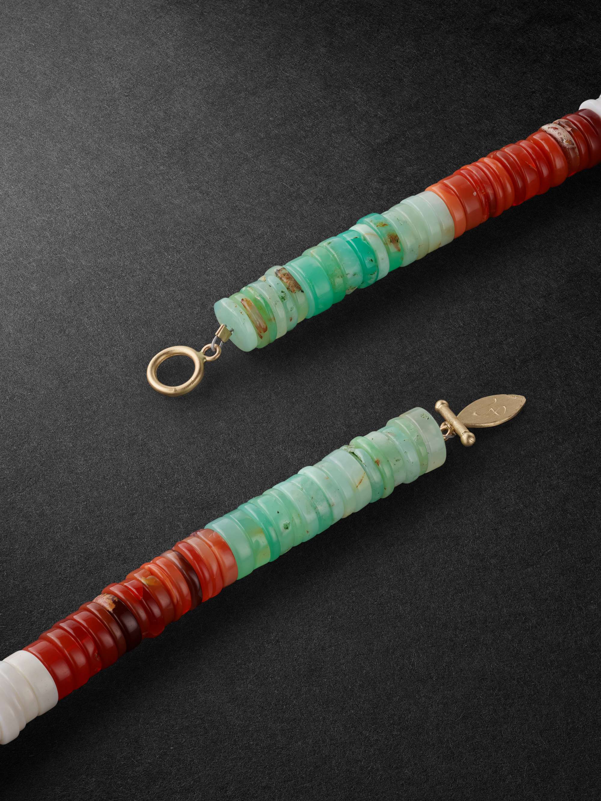 JACQUIE AICHE Gold Opal Beaded Necklace