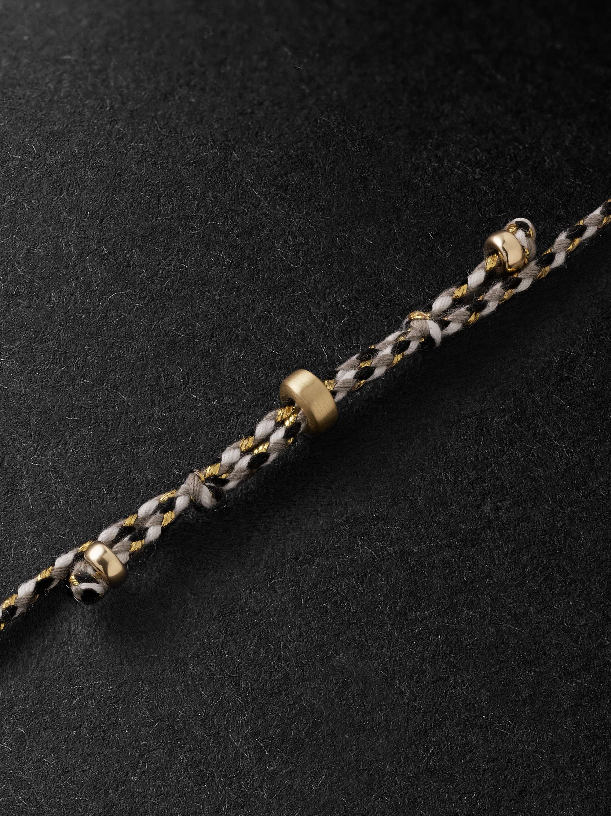 JACQUIE AICHE Collana in oro e cordoncino con diamanti Arrowhead