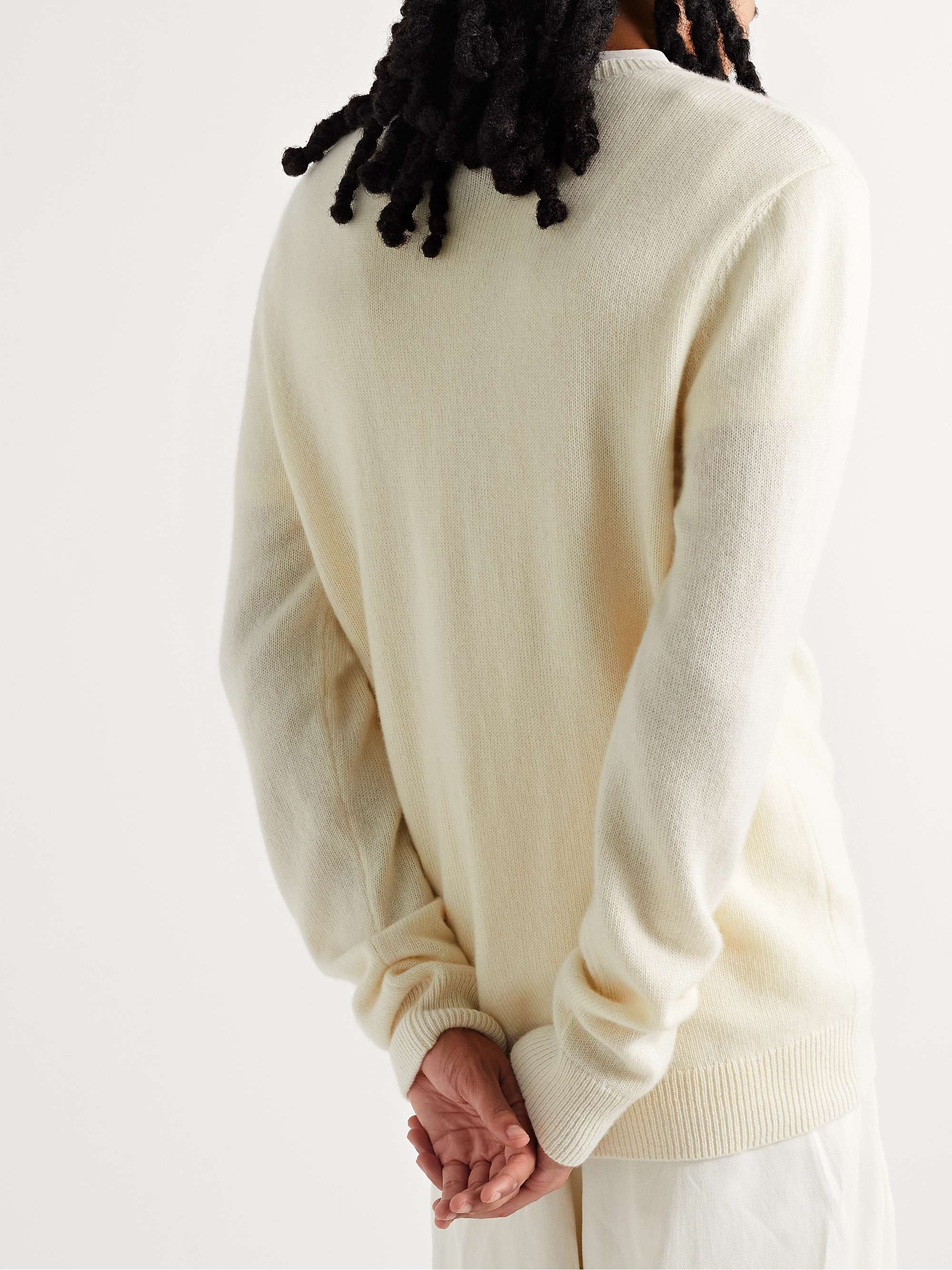 RALPH LAUREN PURPLE LABEL Logo-Appliqued Cashmere Sweater
