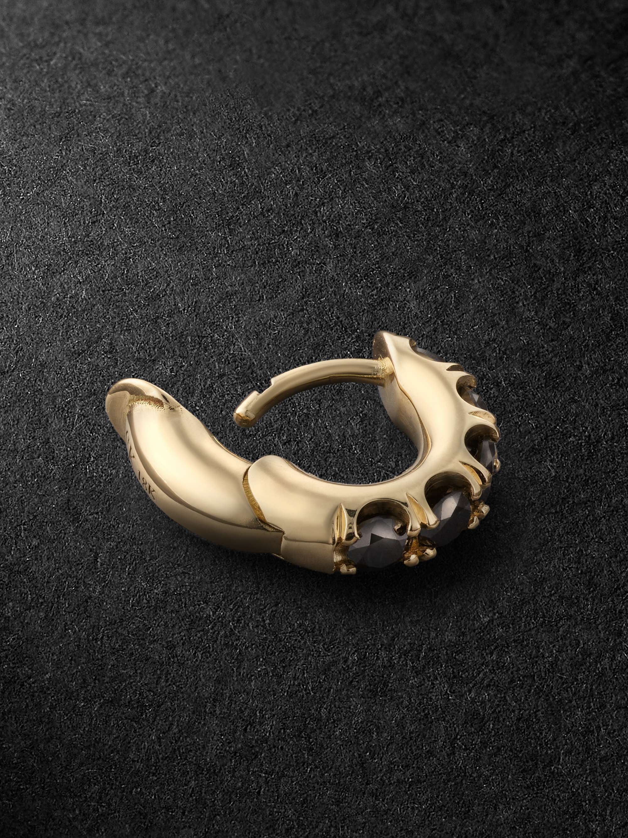 SPINELLI KILCOLLIN Mini Macro Gold Diamond Single Hoop Earring