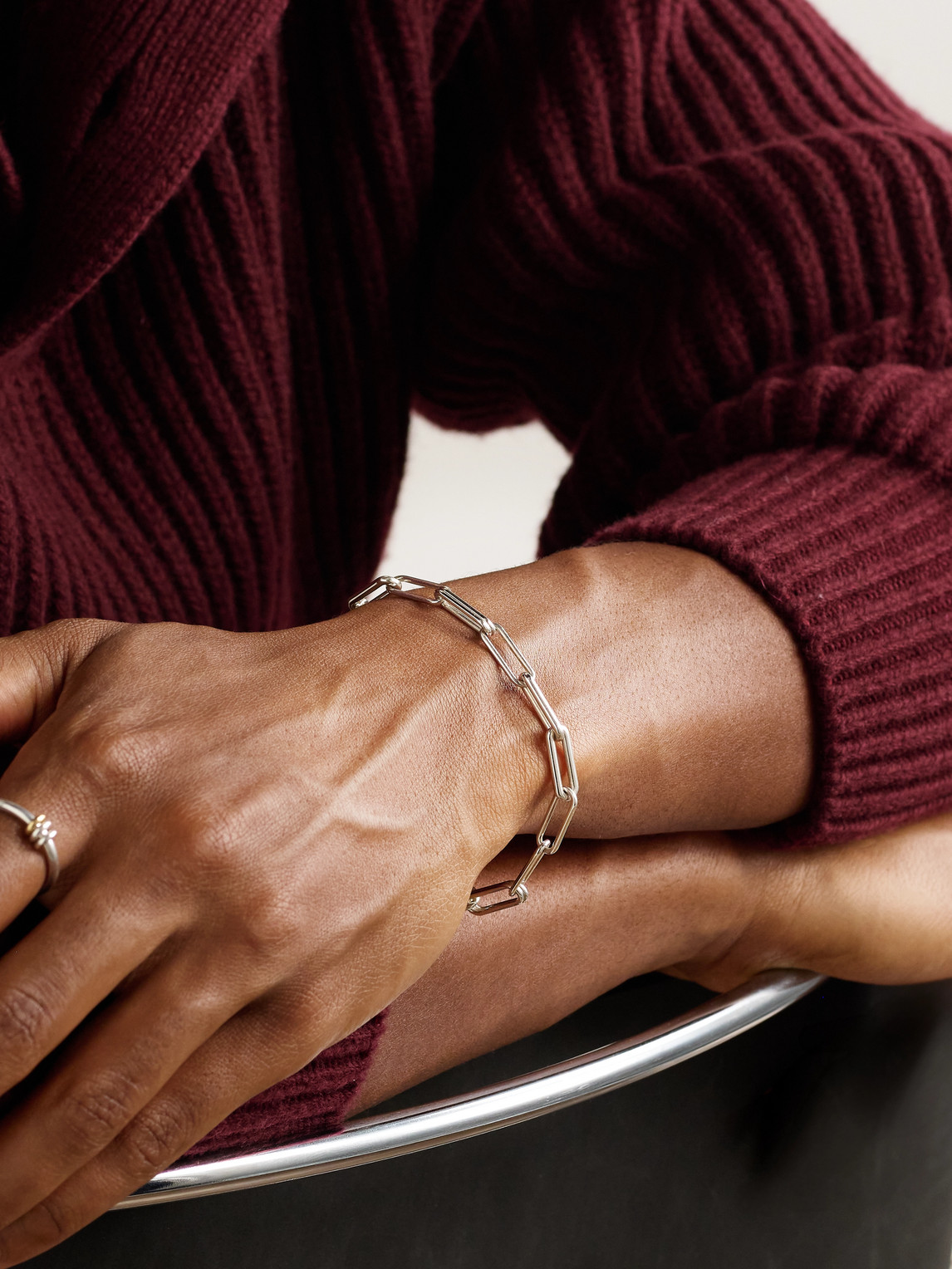 Spinelli Kilcollin Elliptical Sterling Silver Chain Bracelet In Silver