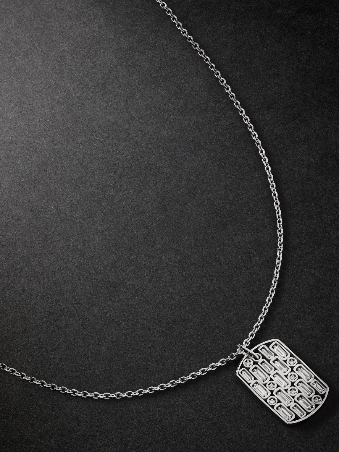 Suzanne Kalan White Gold Diamond Pendant Necklace In Silver