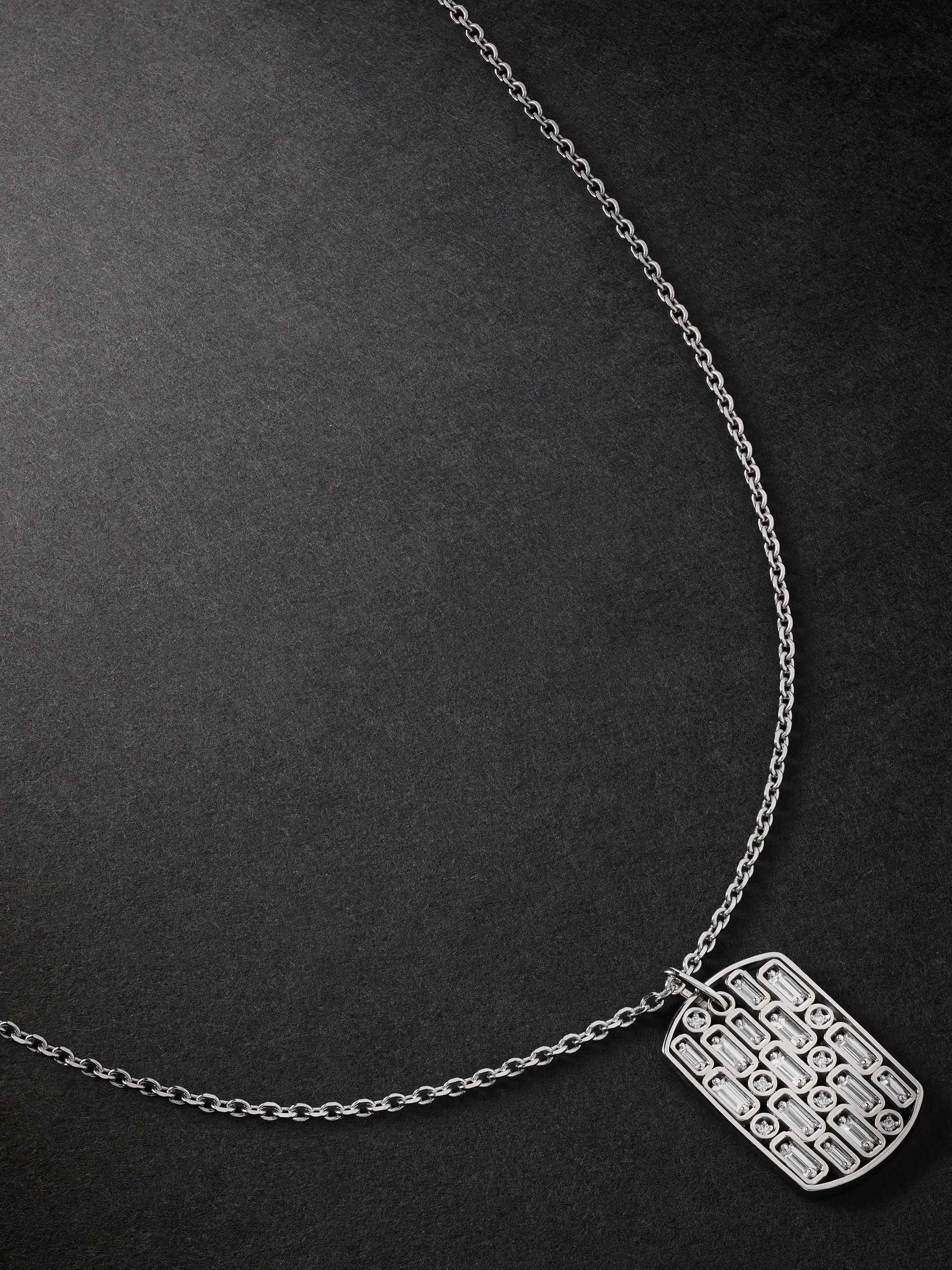 SUZANNE KALAN White Gold Diamond Pendant Necklace for Men | MR PORTER