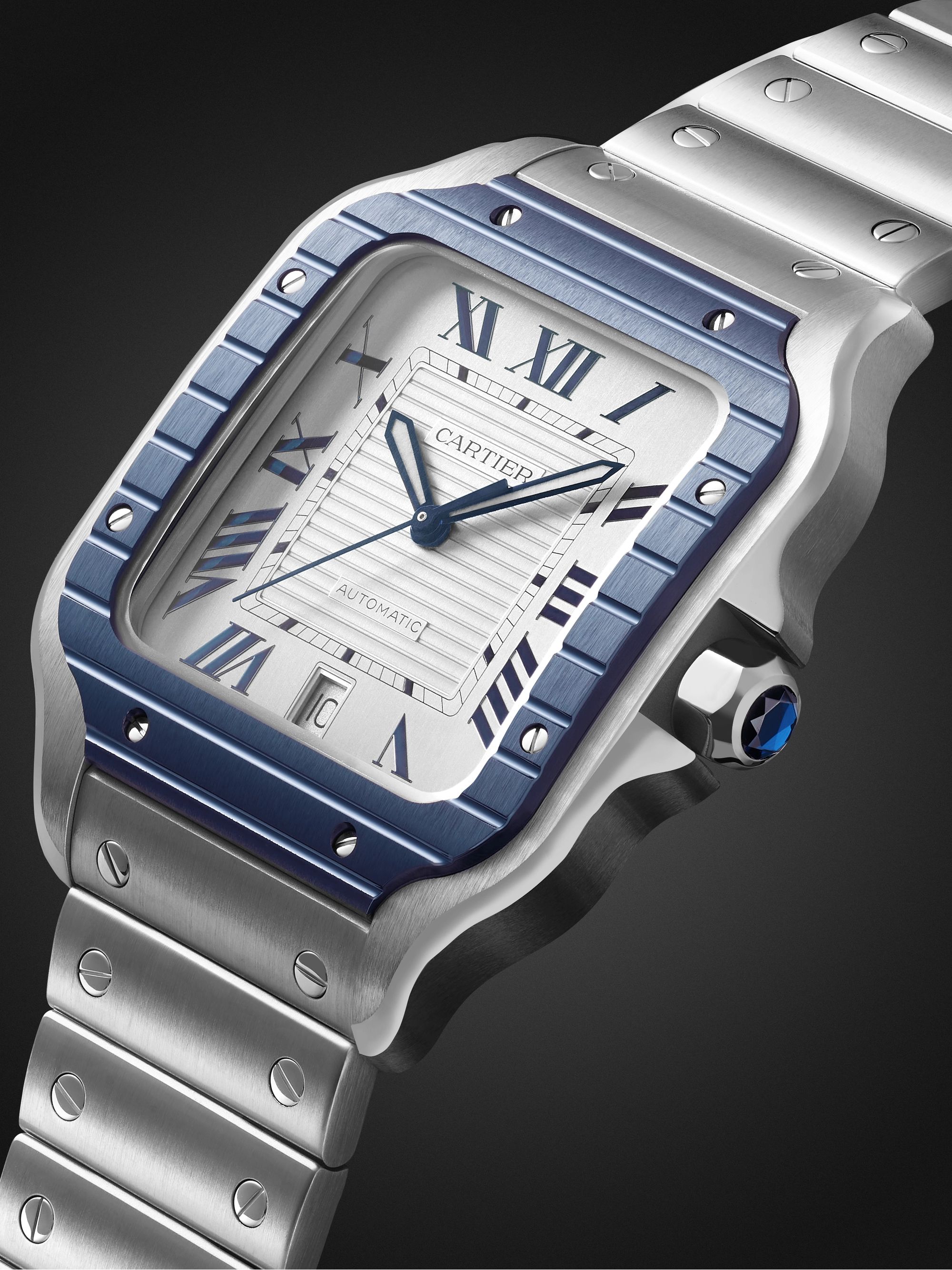 CARTIER Santos de Cartier Automatic 39.8mm Stainless Steel and PVD-Coated Watch, Ref. No. CRWSSA0047