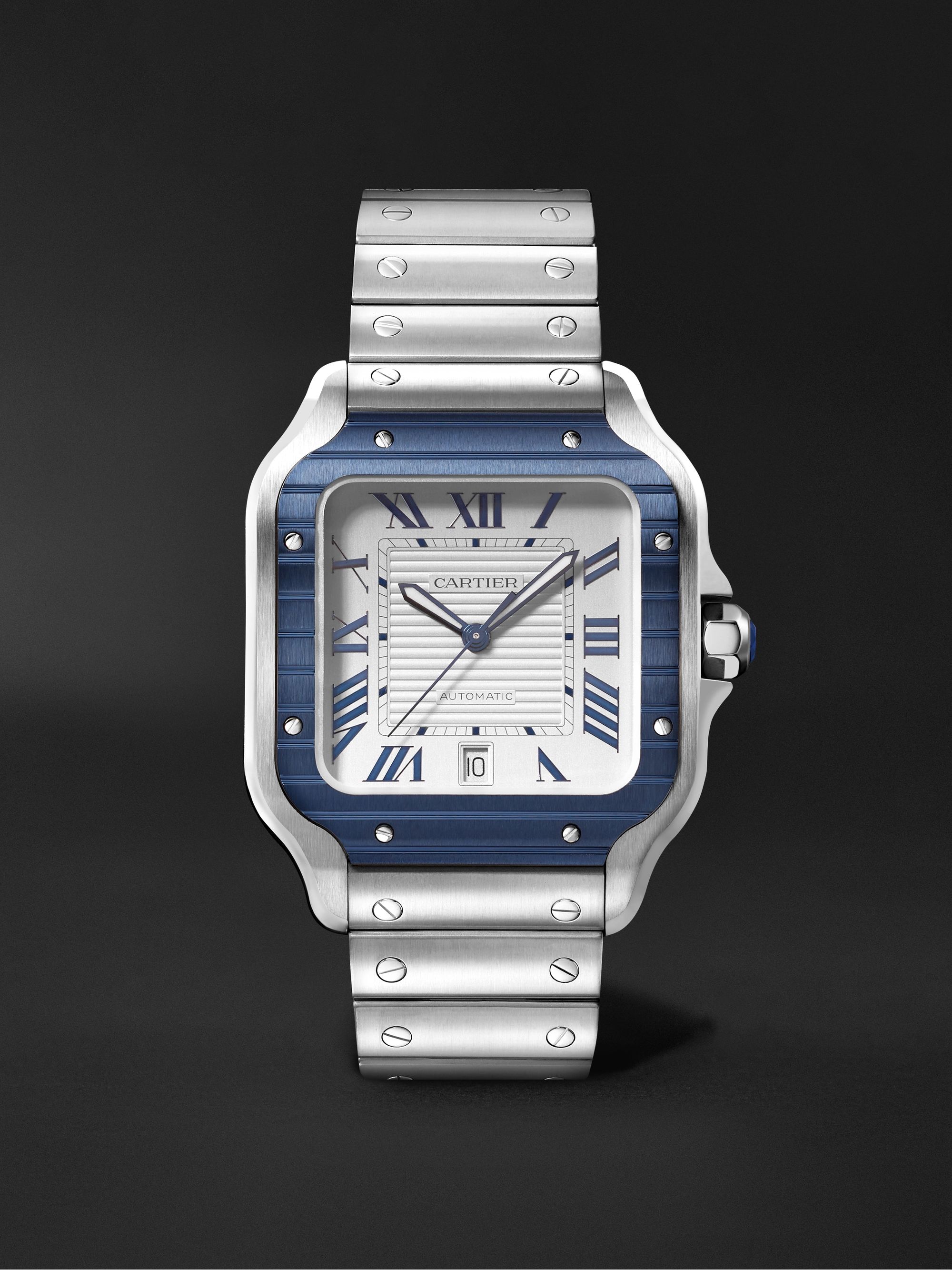 CARTIER Santos de Cartier Automatic 39.8mm Stainless Steel and PVD-Coated Watch, Ref. No. CRWSSA0047