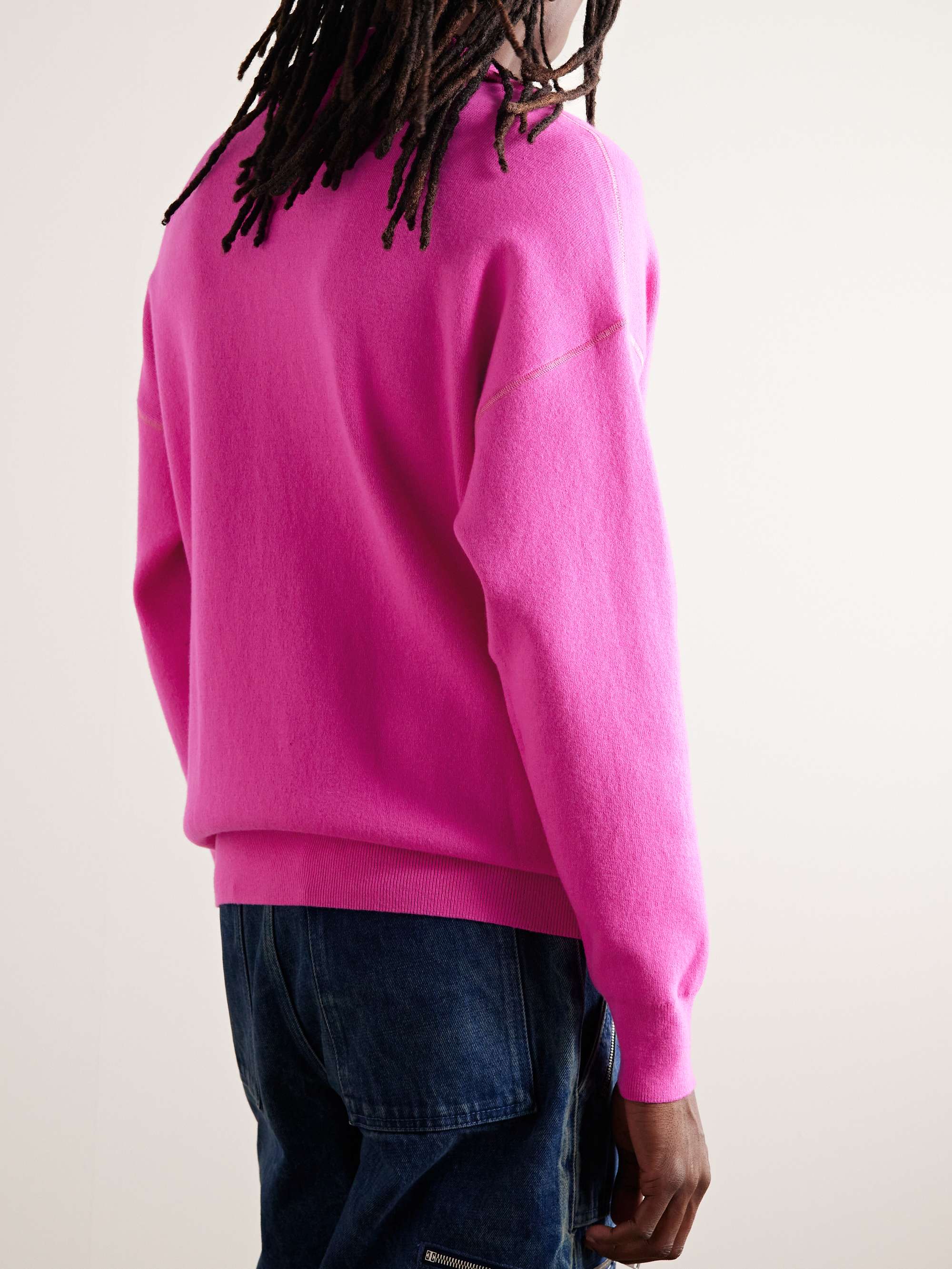 ISABEL MARANT Neon Intarsia-Knit Zip-Up Cardigan