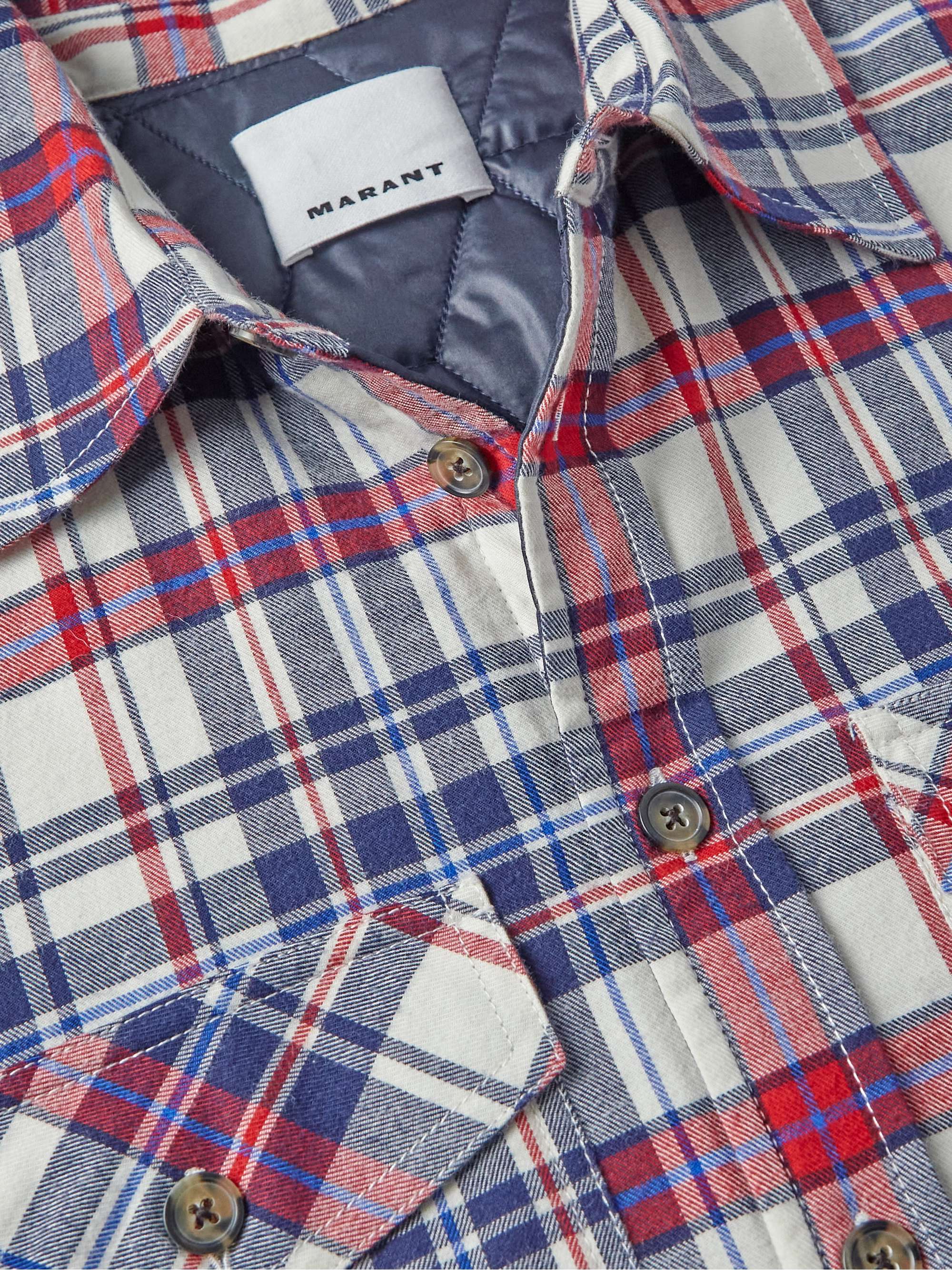 ISABEL MARANT Pilou Padded Checked Cotton-Flannel Shirt Jacket